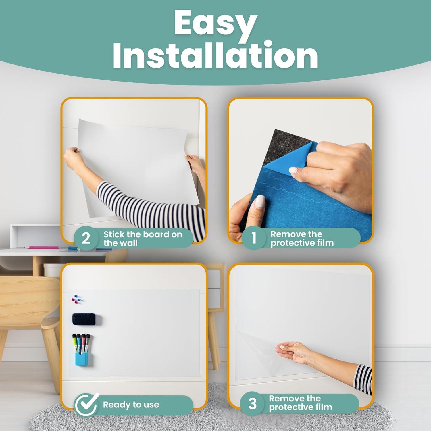 Papel de Pizarra Blanca Autoadhesivo Magnético 40x60 cm JOYKROS