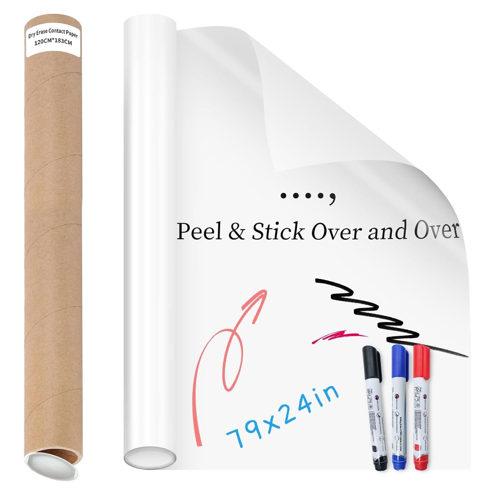 Pizarra Blanca Autoadhesiva Laghura 200x60cm Reutilizable