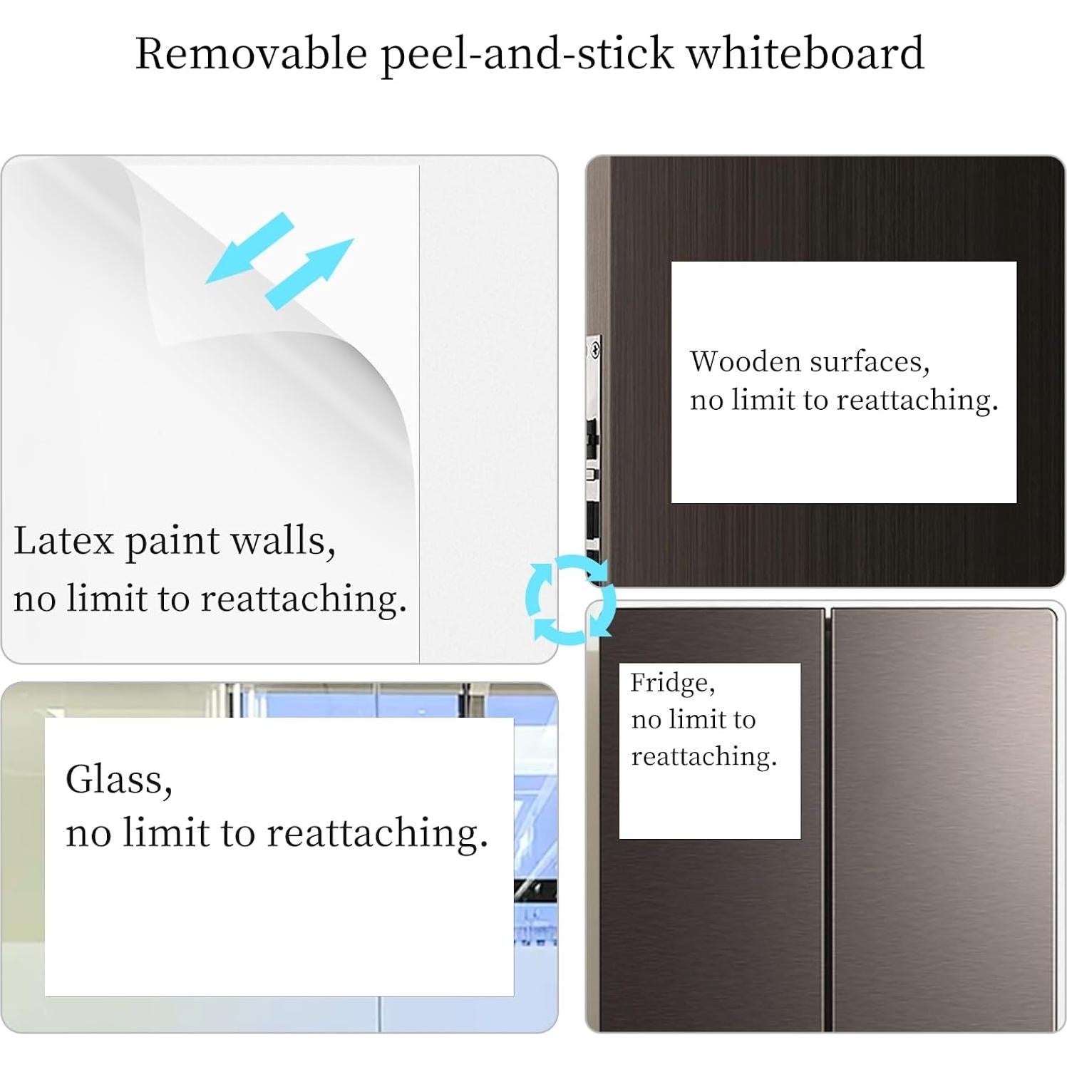 Pizarra Blanca Autoadhesiva Laghura 200x60cm Reutilizable