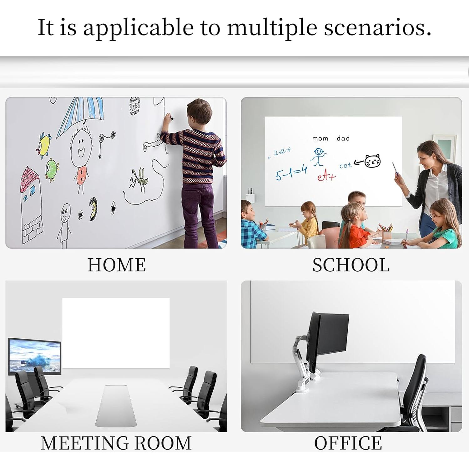 Pizarra Blanca Autoadhesiva Laghura 200x60cm Reutilizable