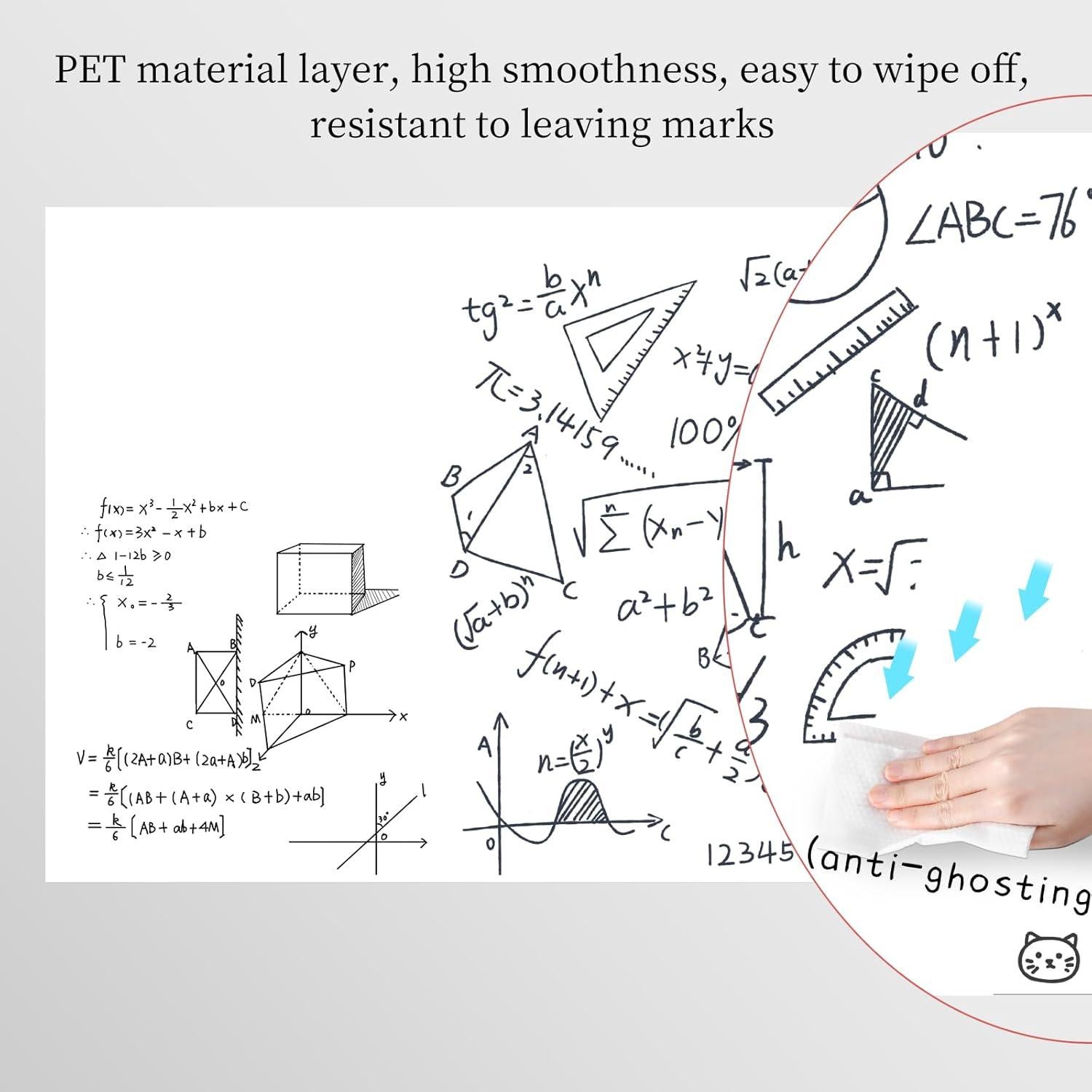 Pizarra Blanca Autoadhesiva Laghura 200x60cm Reutilizable