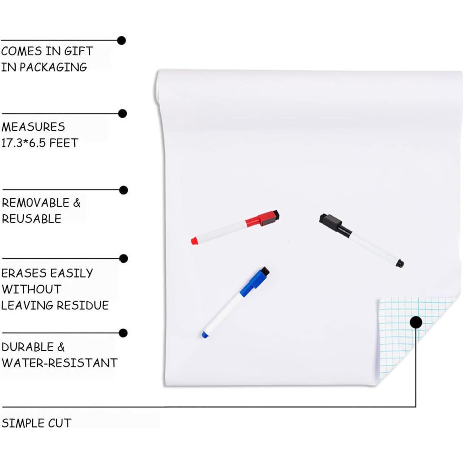 Papel para Pizarra Blanca Autoadhesivo SweeHome 1.98m