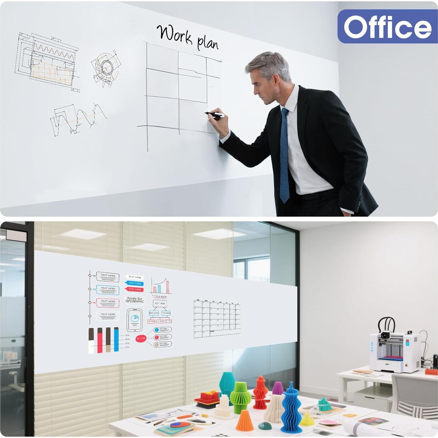 Papel Tapiz de Pizarra Borrable MaxGear 5m x 40cm Autoadhesivo