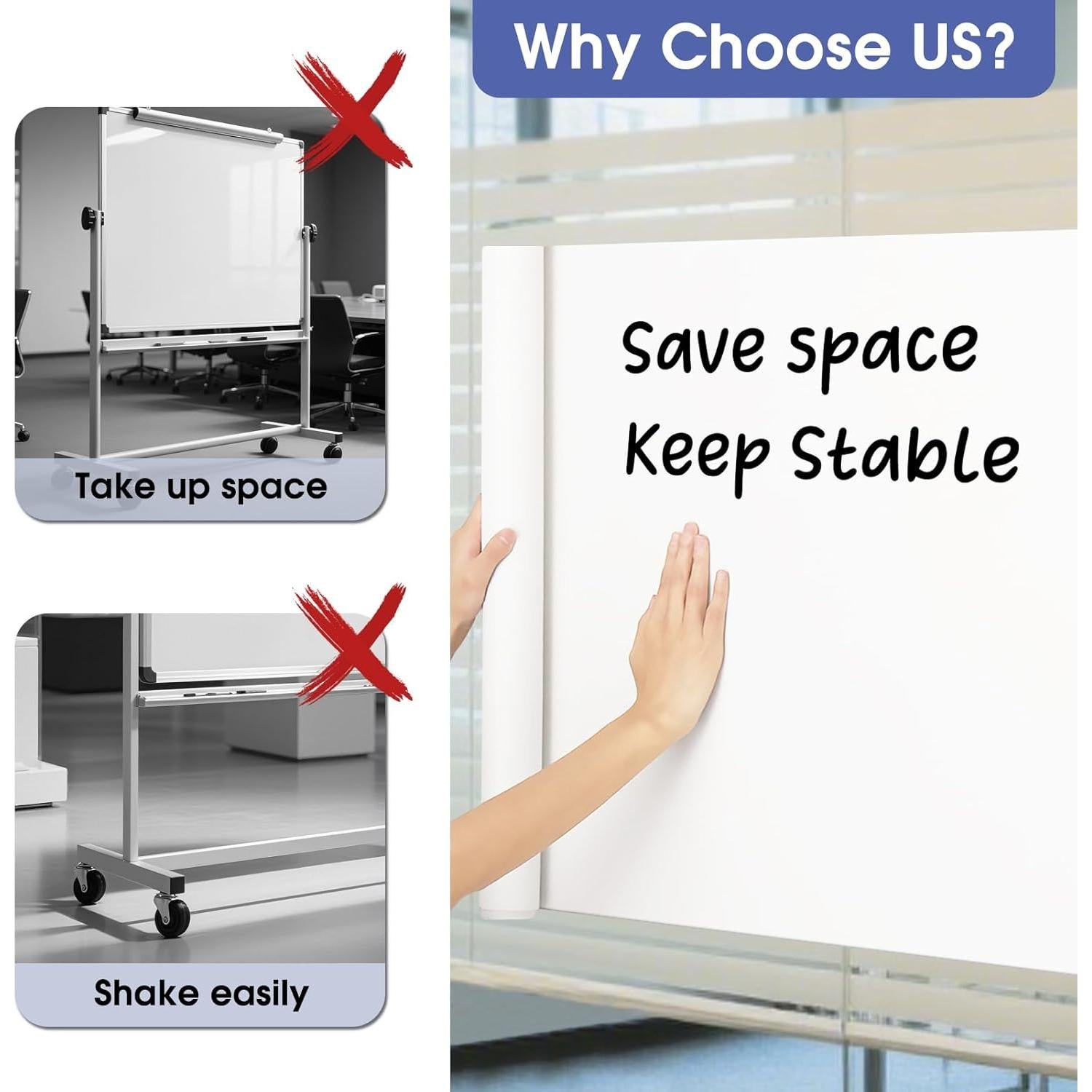 Papel Tapiz de Pizarra Borrable MaxGear 5m x 40cm Autoadhesivo