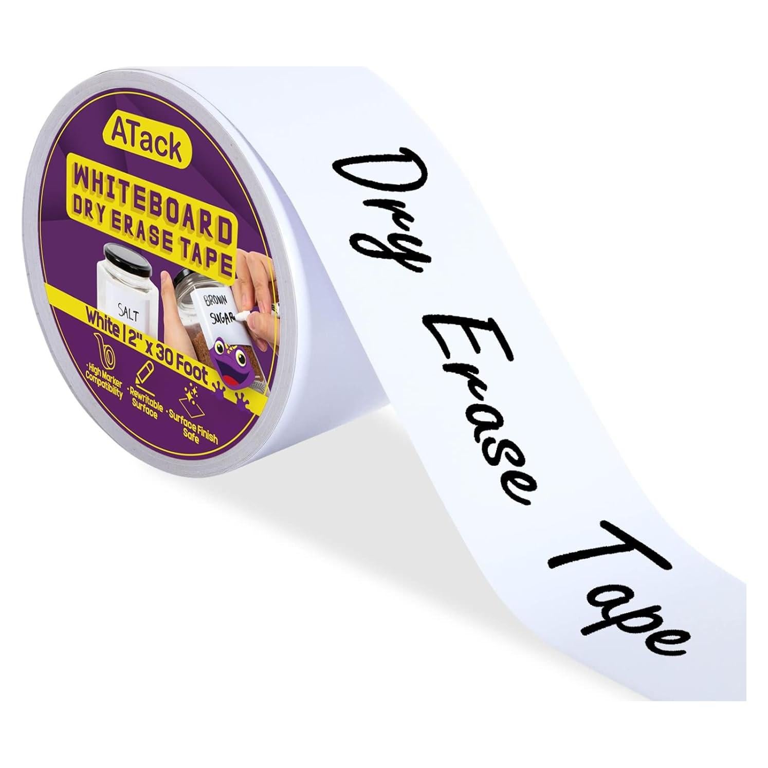 Cinta de Borrado en Seco ATack 5cm x 9.14m Blanca Sin Residuos