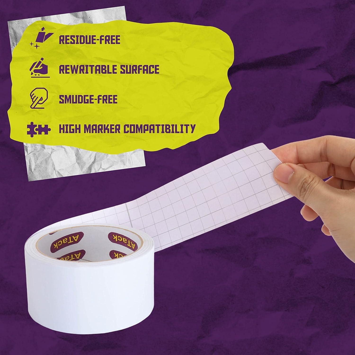 Cinta de Borrado en Seco ATack 5cm x 9.14m Blanca Sin Residuos