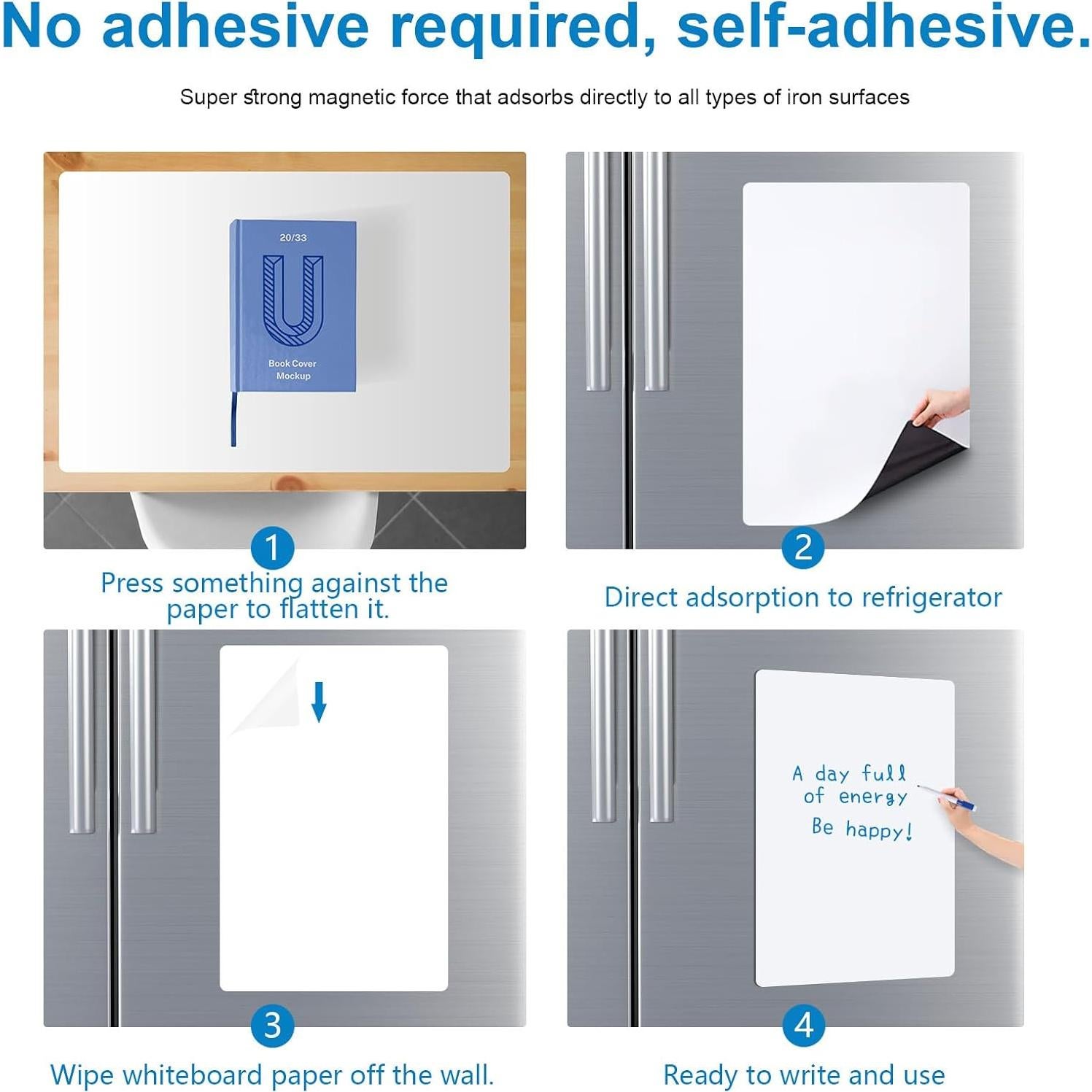 Papel de Pizarra Blanca Magnética Lyzzxi 20x30.5 cm 2 Paquetes