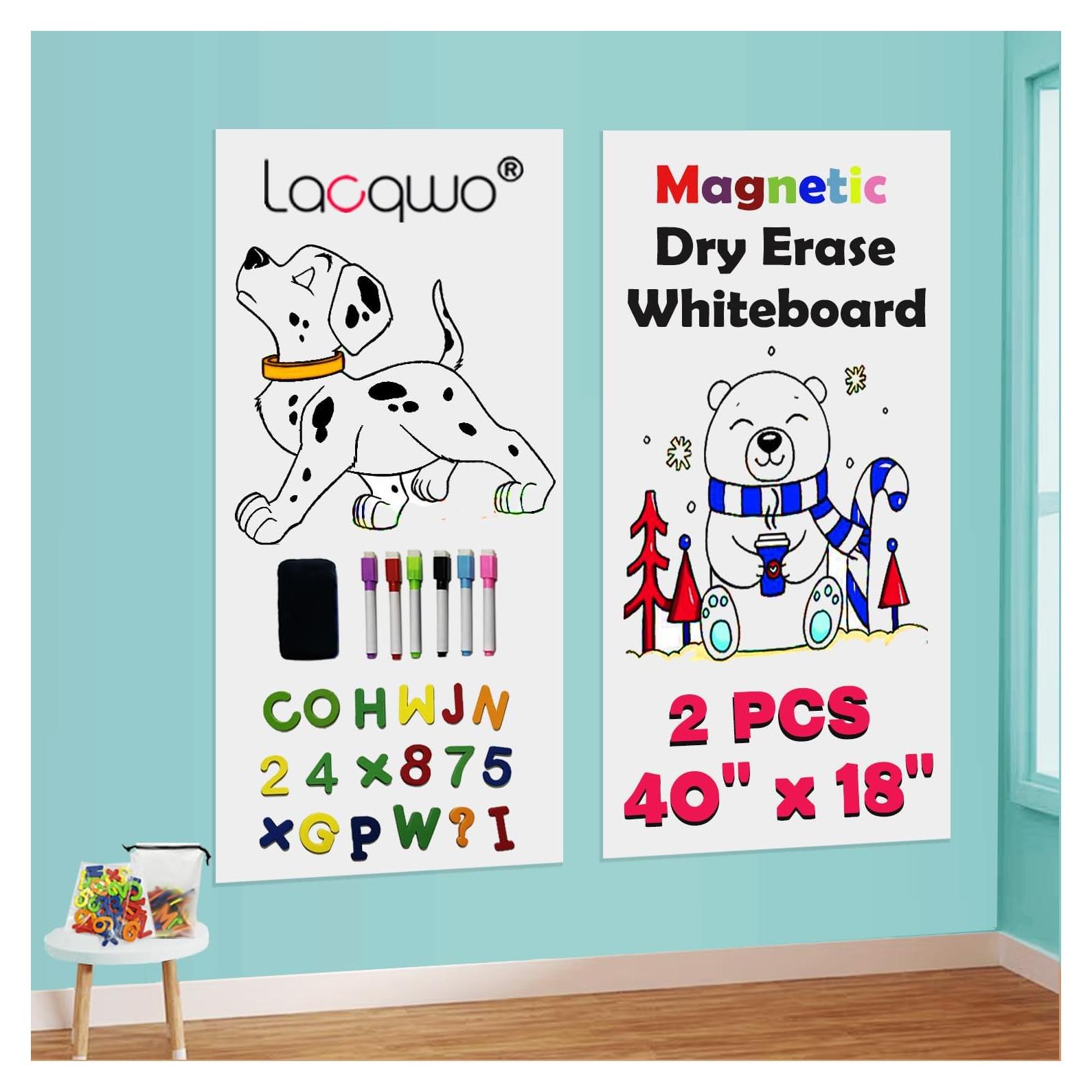 Papel Contacto Pizarra Blanca Magnética Lacqwo 2 Pcs 101.6x45.7cm