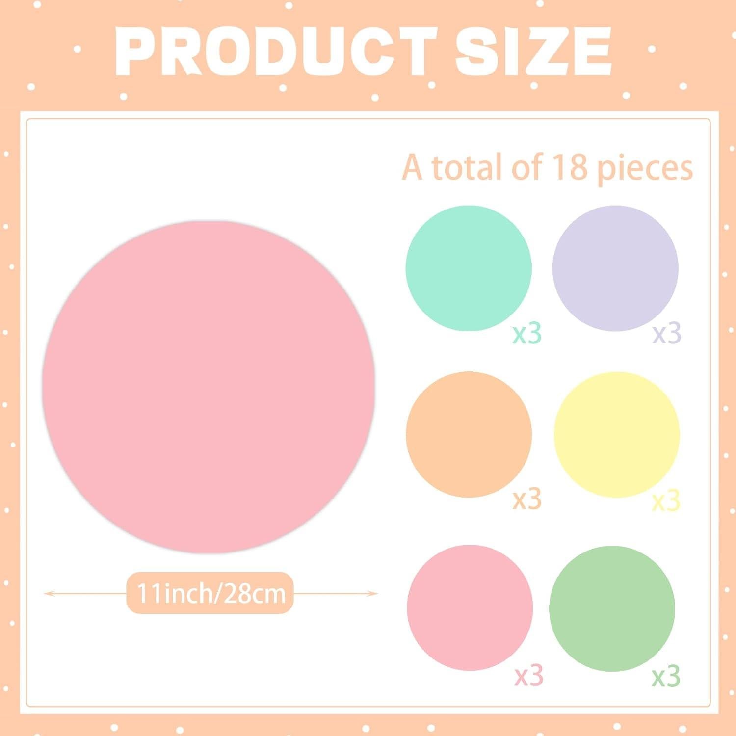 18 Calcomanías Borrado en Seco Pastel 27.94 cm YEIHHEIY