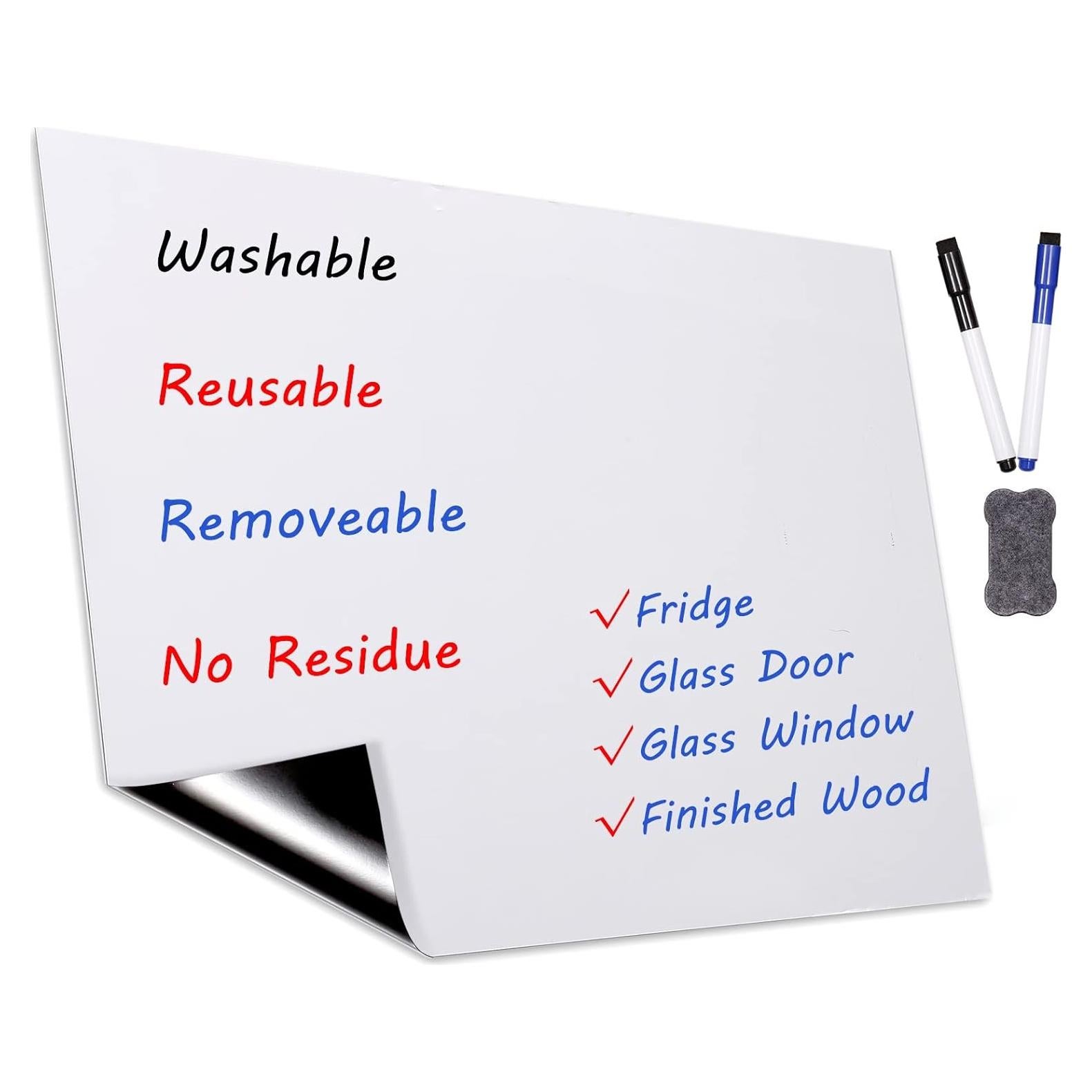 Pegatina de Pizarra Blanca Borrable Tenyond 42x30 cm con 2 Marcadores