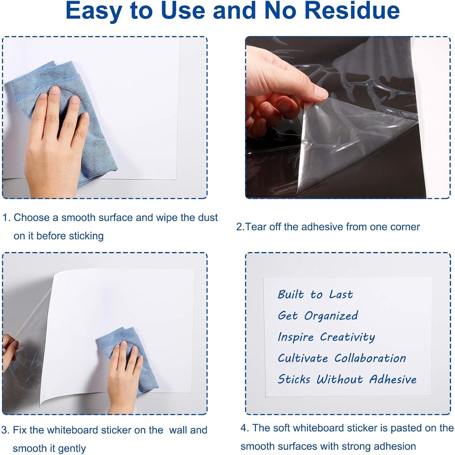 Pegatina de Pizarra Blanca Borrable Tenyond 42x30 cm con 2 Marcadores