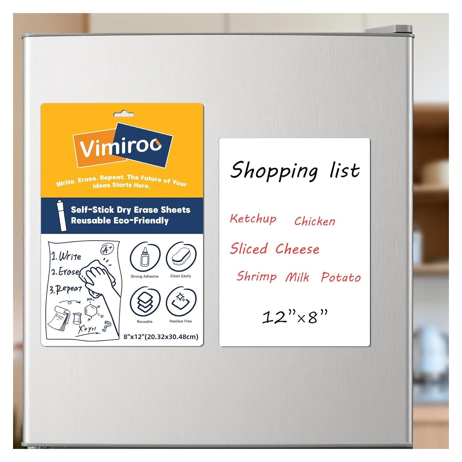 Pegatinas Borrables Adhesivas Vimiroo 30.48x20.32 cm (3 Hojas)