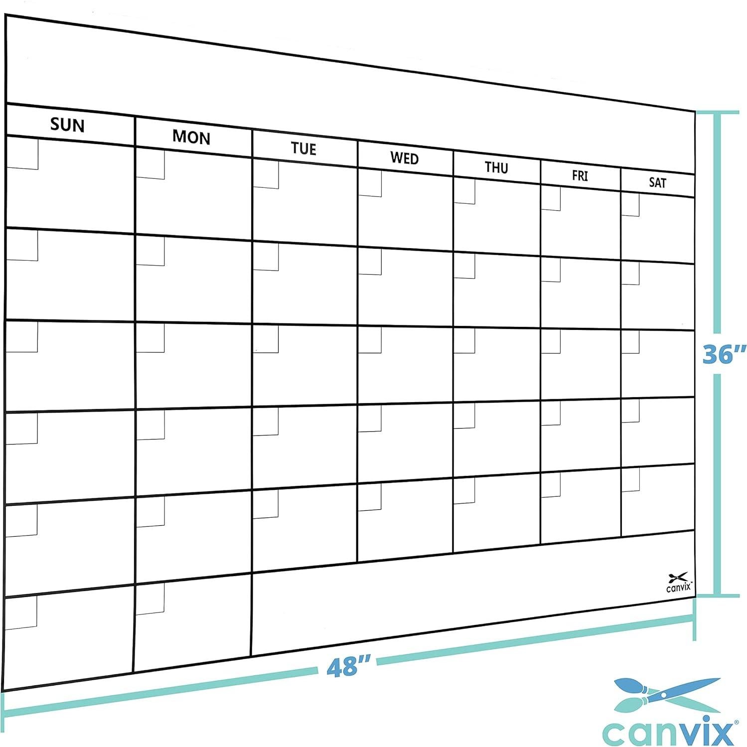Calcomanía Calendario de Pared Borrable Canvix 91x122 cm