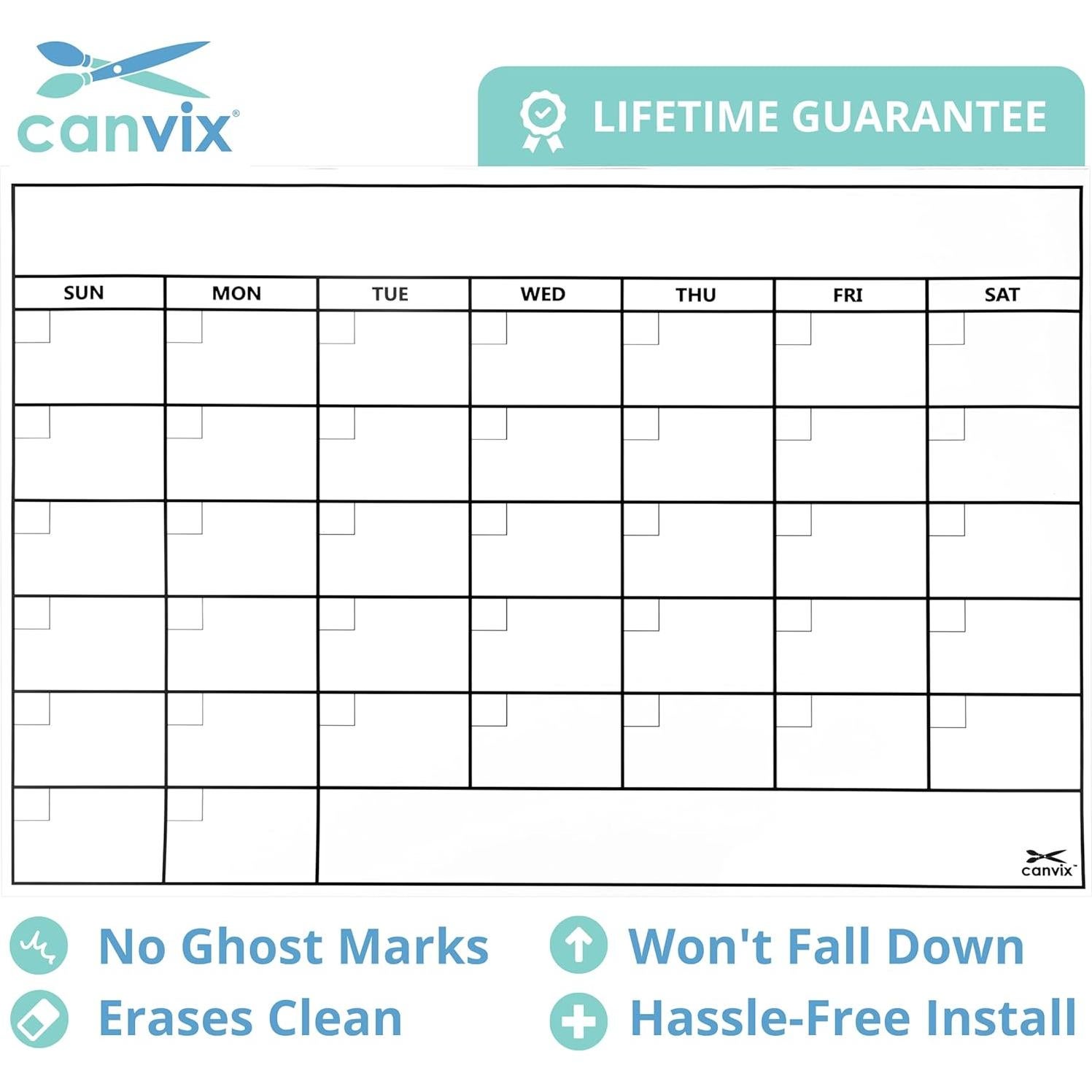 Calcomanía Calendario de Pared Borrable Canvix 91x122 cm