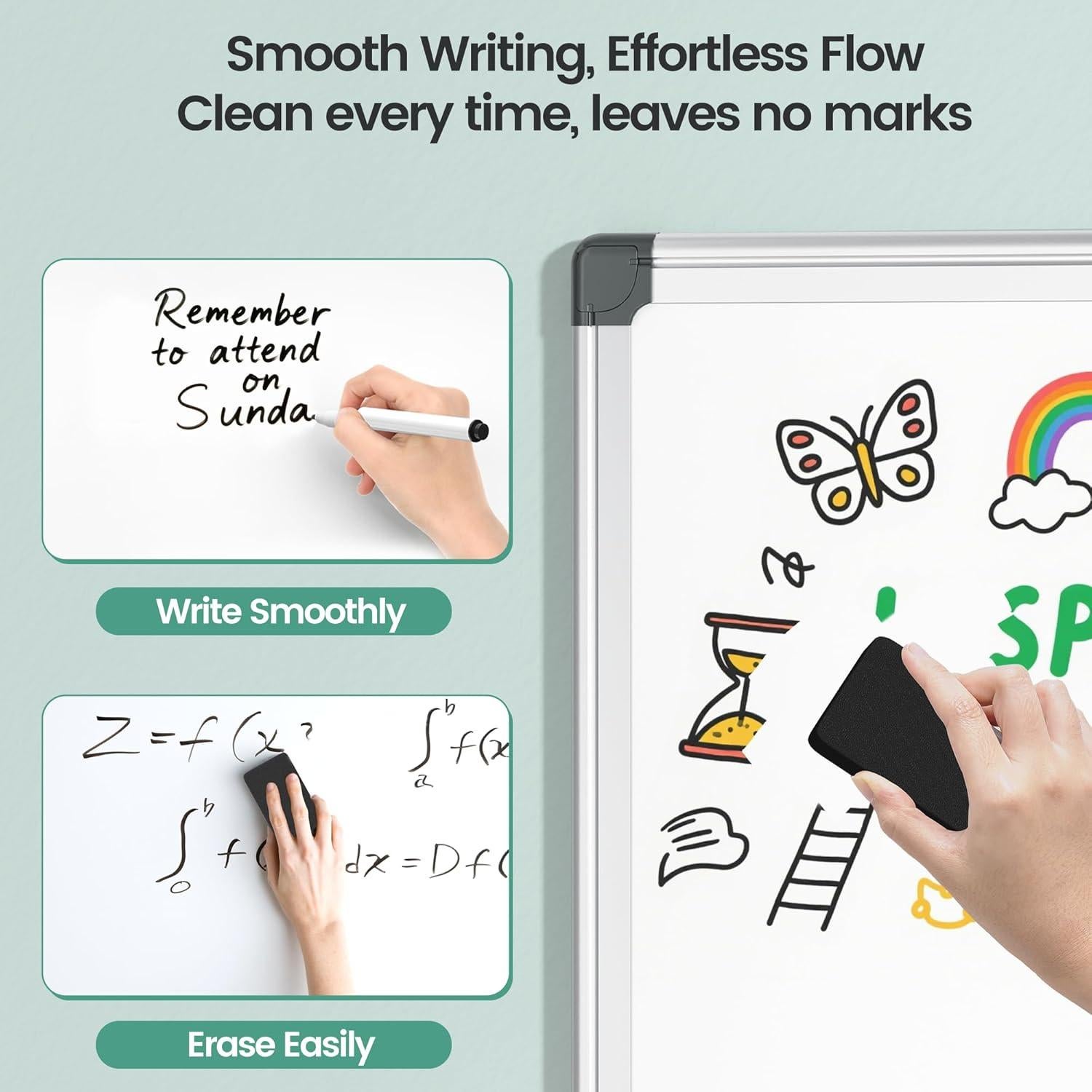 Tablero Blanco Magnético 61 x 46 cm SCRIBANX con Accesorios