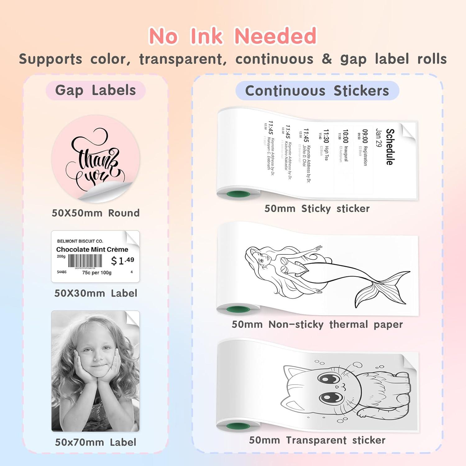 Impresora Térmica Mini Portátil Gloryang JD-23 Rosa Bluetooth