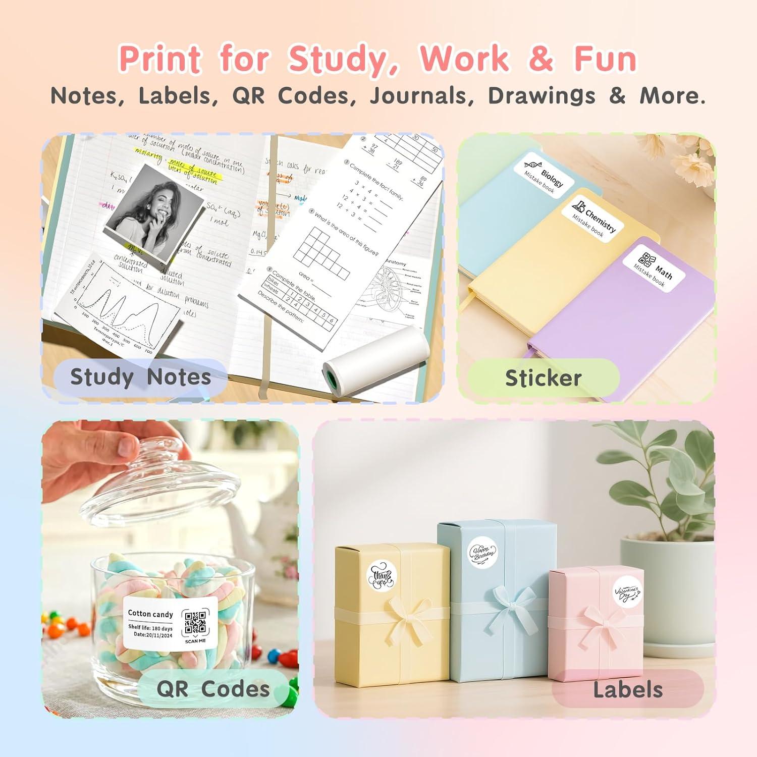 Impresora Térmica Mini Portátil Gloryang JD-23 Rosa Bluetooth