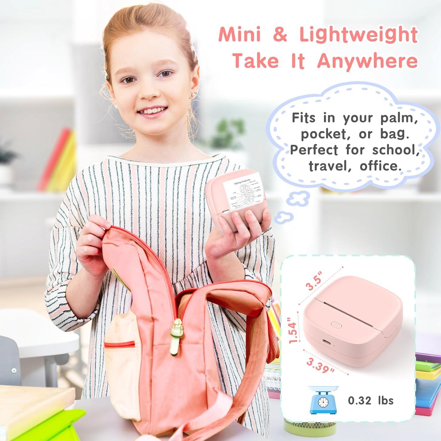 Impresora Térmica Mini Portátil Gloryang JD-23 Rosa Bluetooth