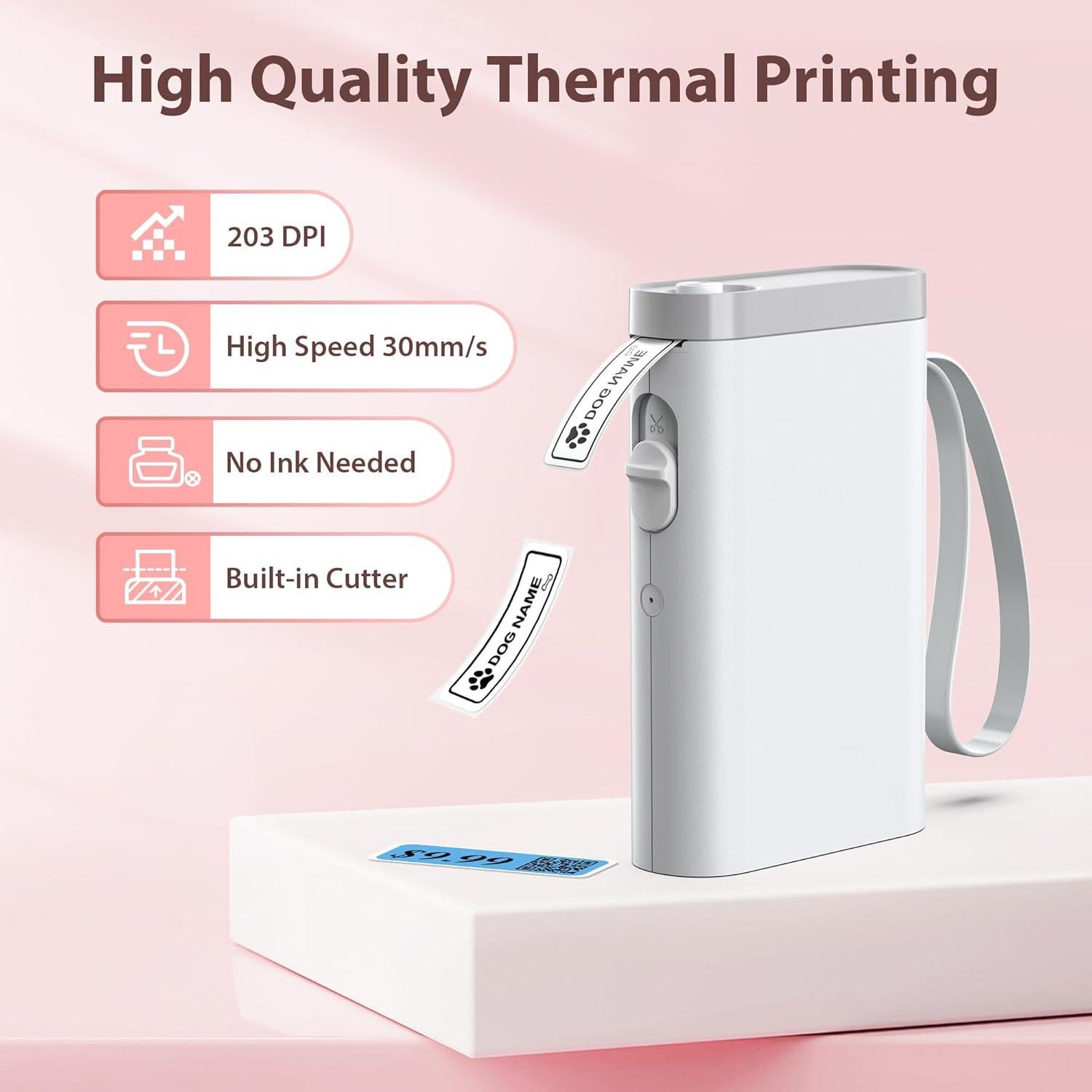 Impresora de Etiquetas TYPONOS P21 Bluetooth Mini Blanca