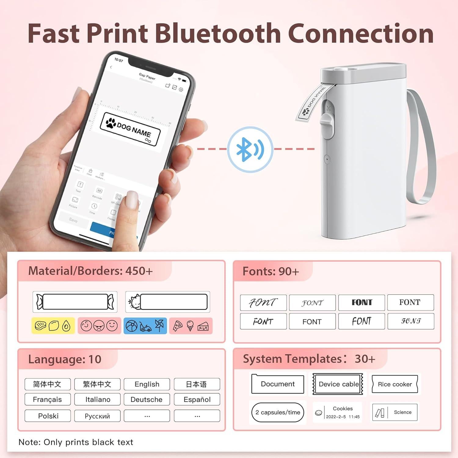 Impresora de Etiquetas TYPONOS P21 Bluetooth Mini Blanca