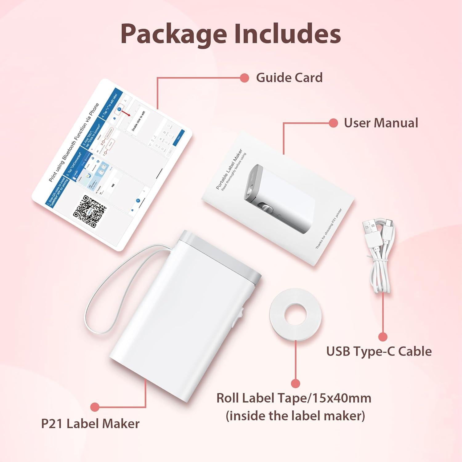 Impresora de Etiquetas TYPONOS P21 Bluetooth Mini Blanca