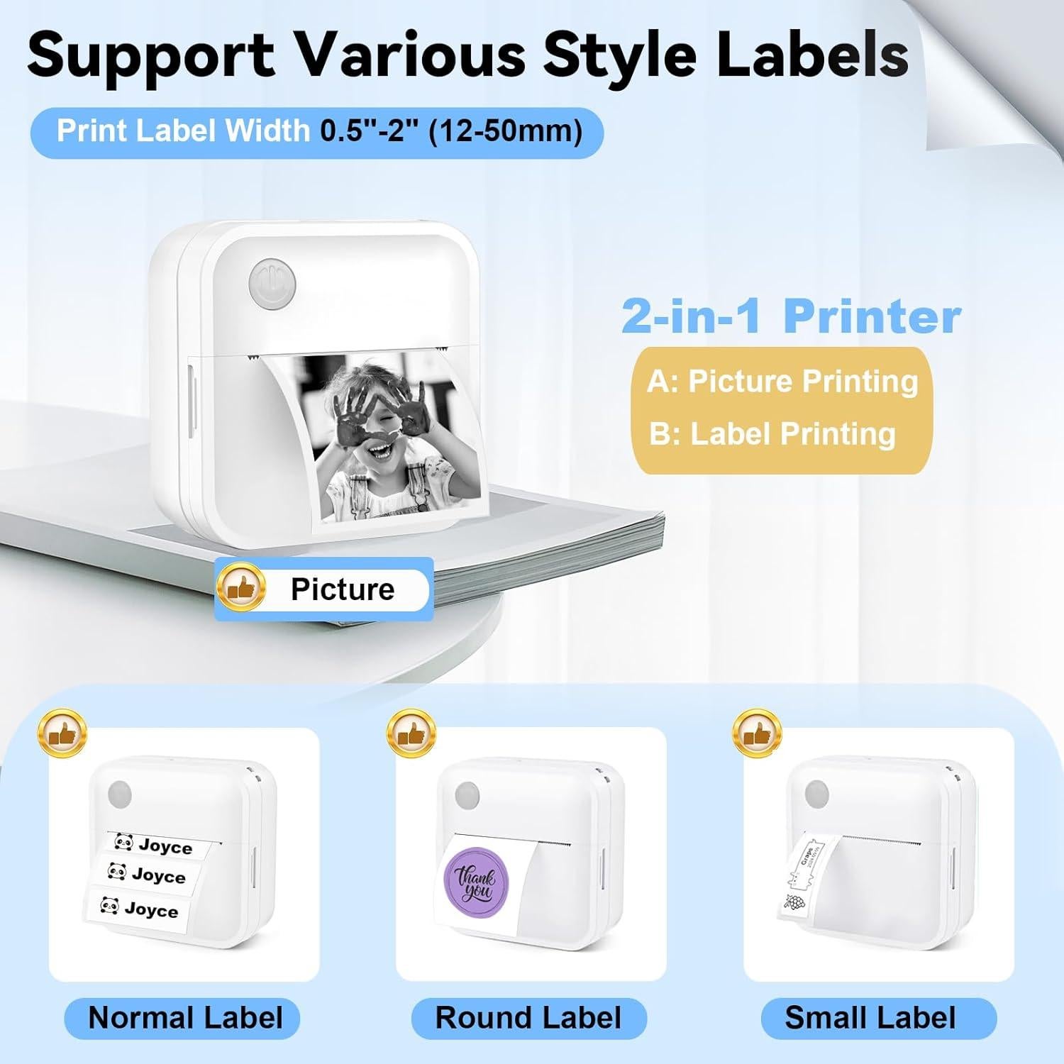 Impresora Térmica de Etiquetas Bluetooth INVISEN D1 - Mini 50mm