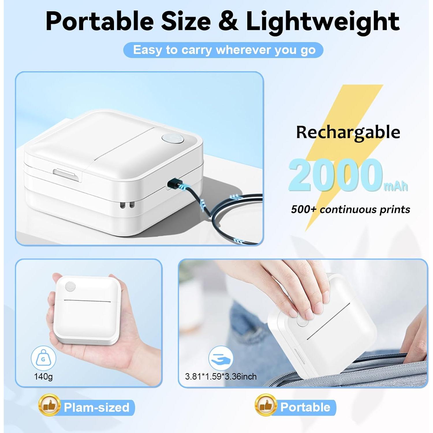 Impresora Térmica de Etiquetas Bluetooth INVISEN D1 - Mini 50mm