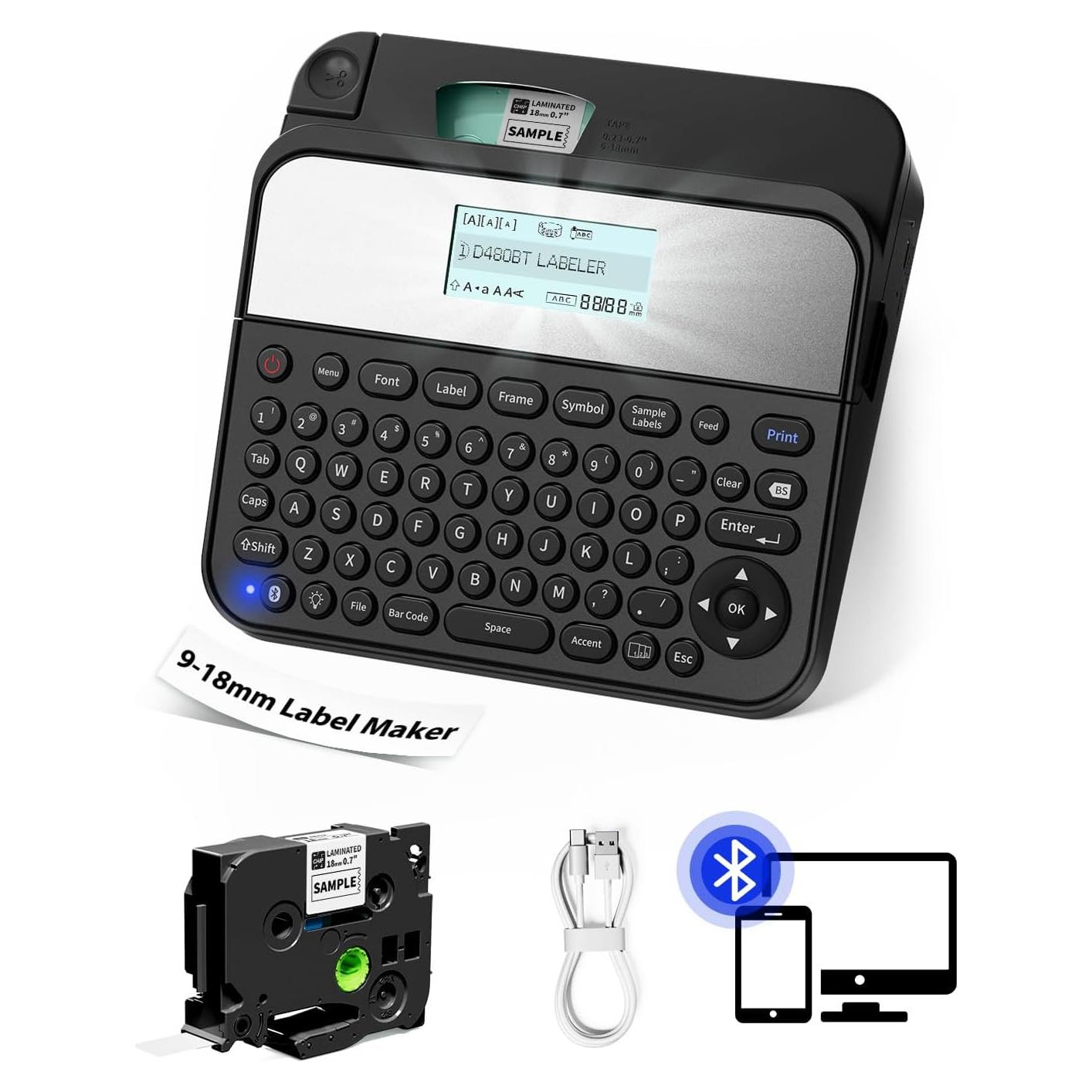 Etiquetadora EazeID D480BT Bluetooth 18mm Recargable