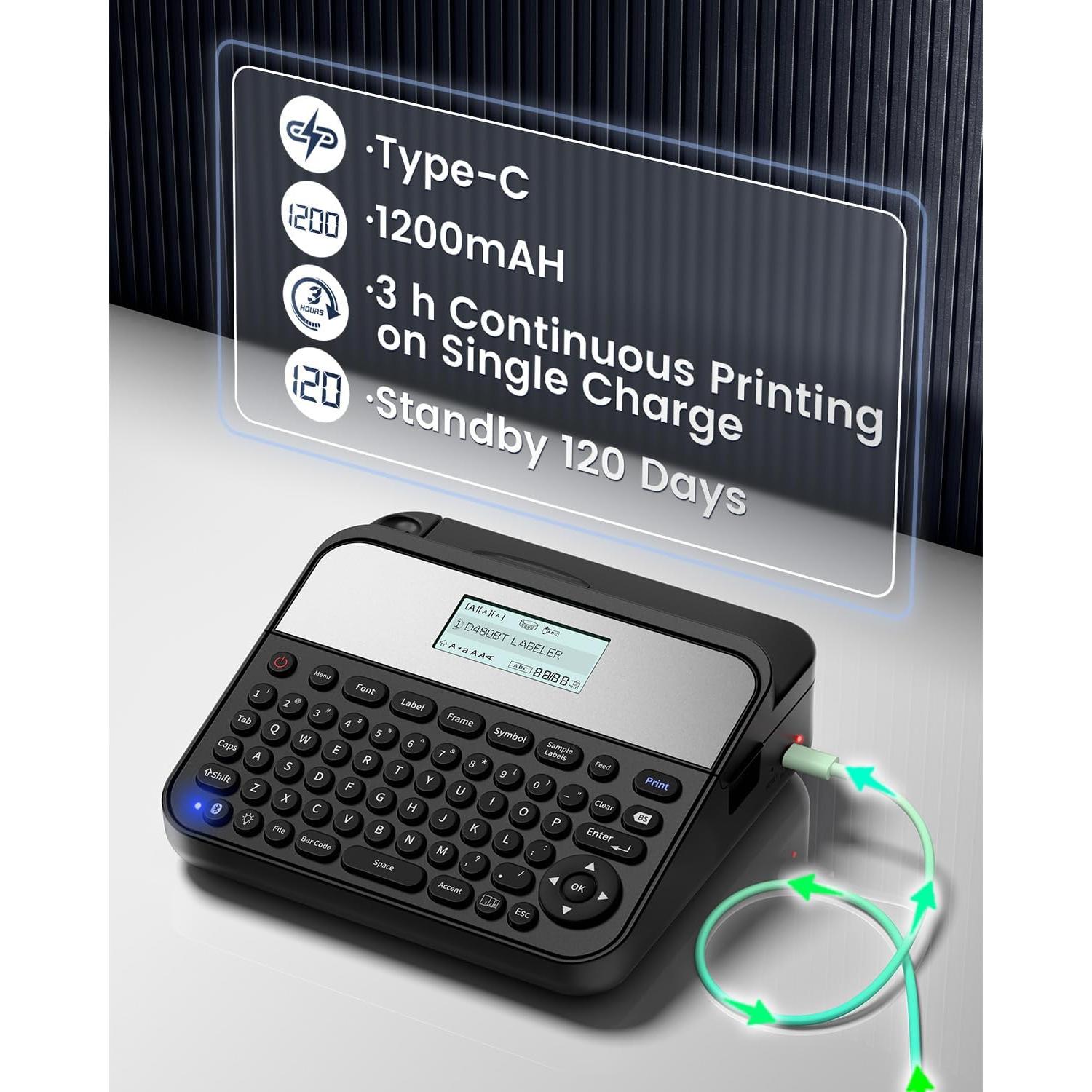 Etiquetadora EazeID D480BT Bluetooth 18mm Recargable