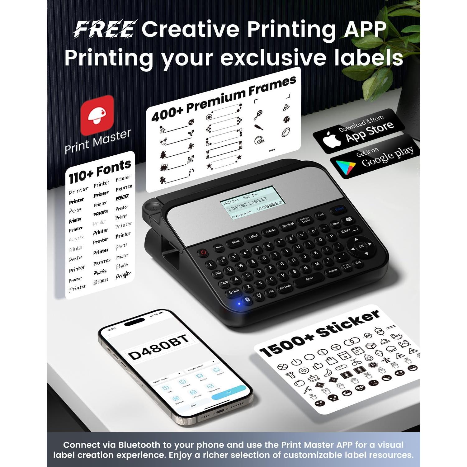 Etiquetadora EazeID D480BT Bluetooth 18mm Recargable