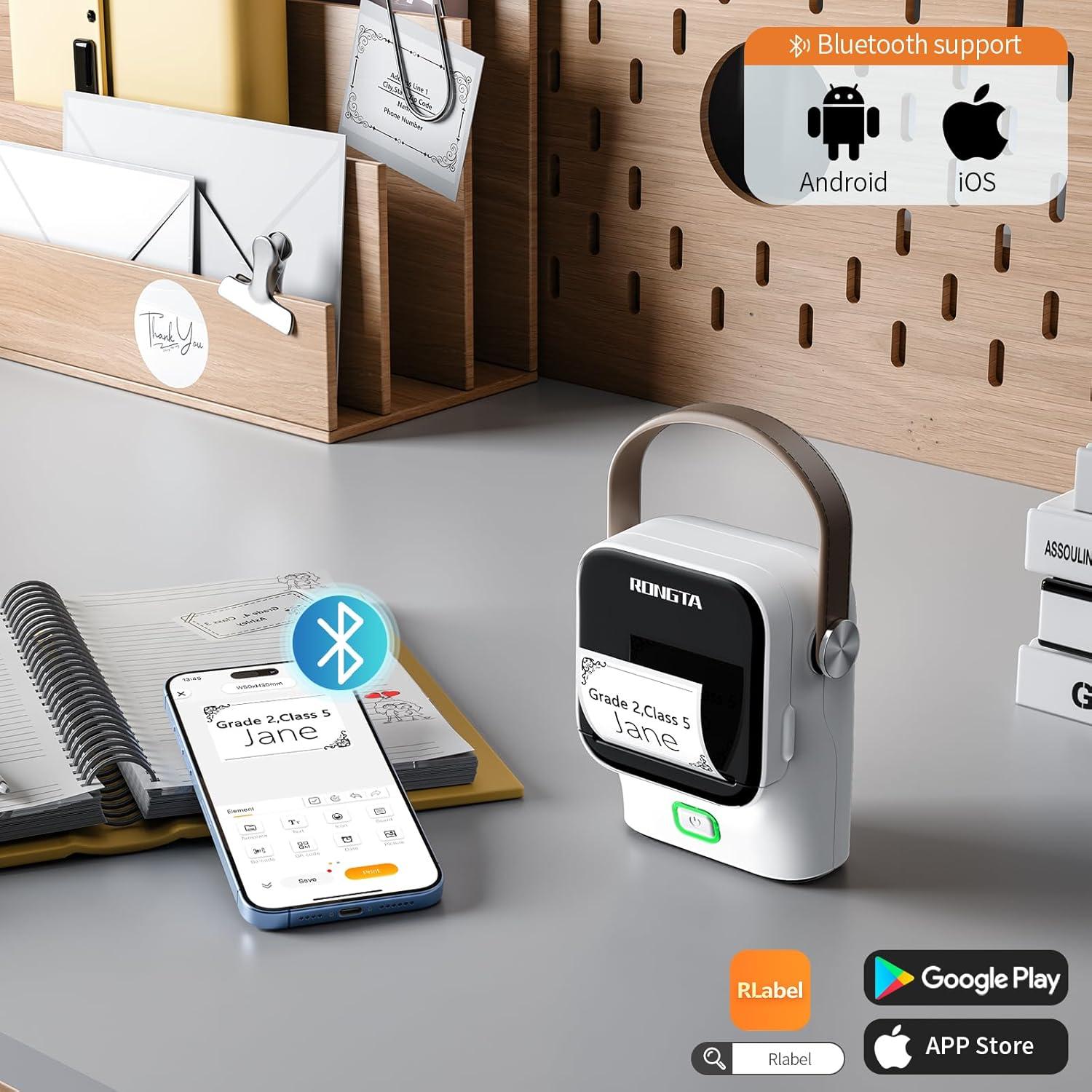 Etiquetadora Inalámbrica Rongta R22 Bluetooth Portátil 203DPI