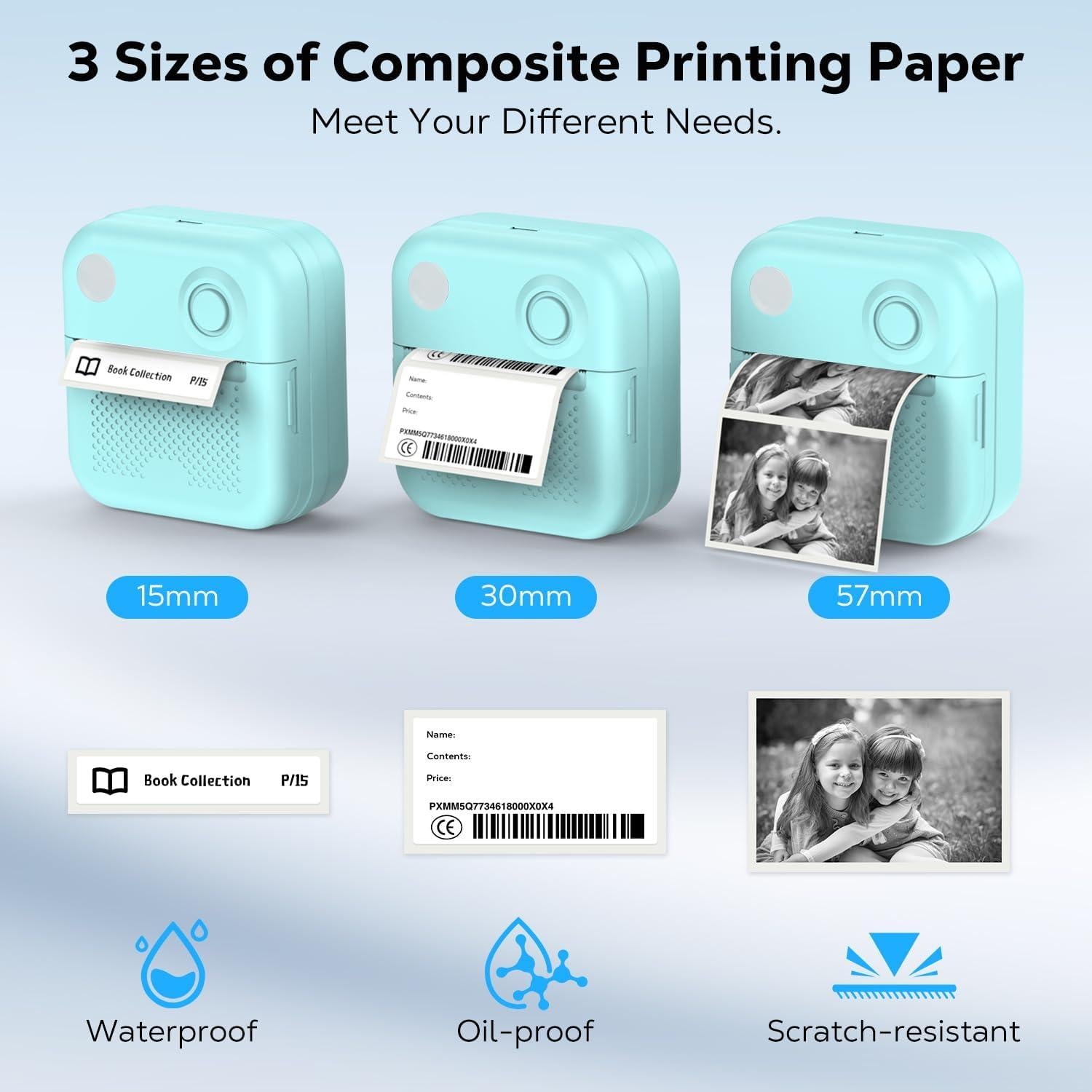 Impresora de Etiquetas MoKo Mini Bluetooth 15-57mm Recargable