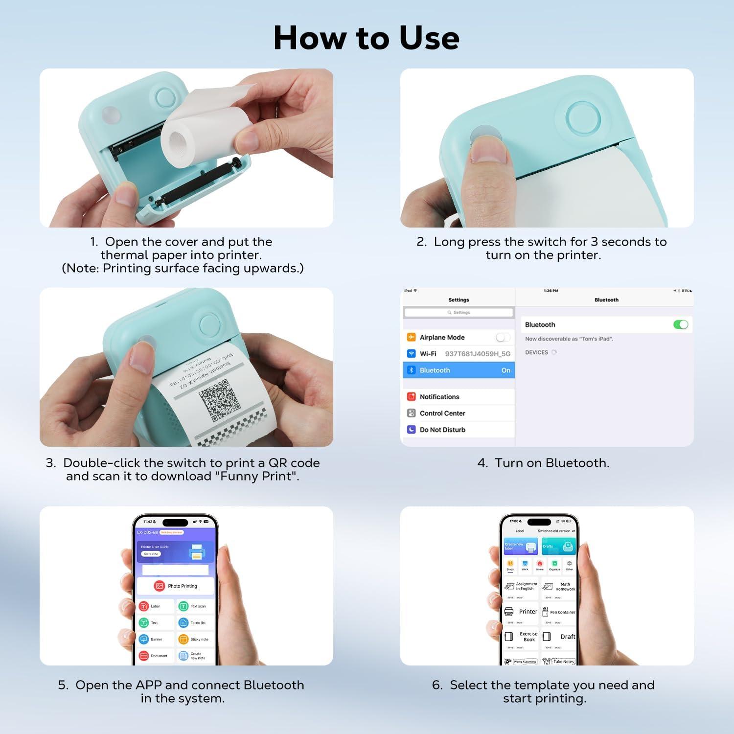 Impresora de Etiquetas MoKo Mini Bluetooth 15-57mm Recargable