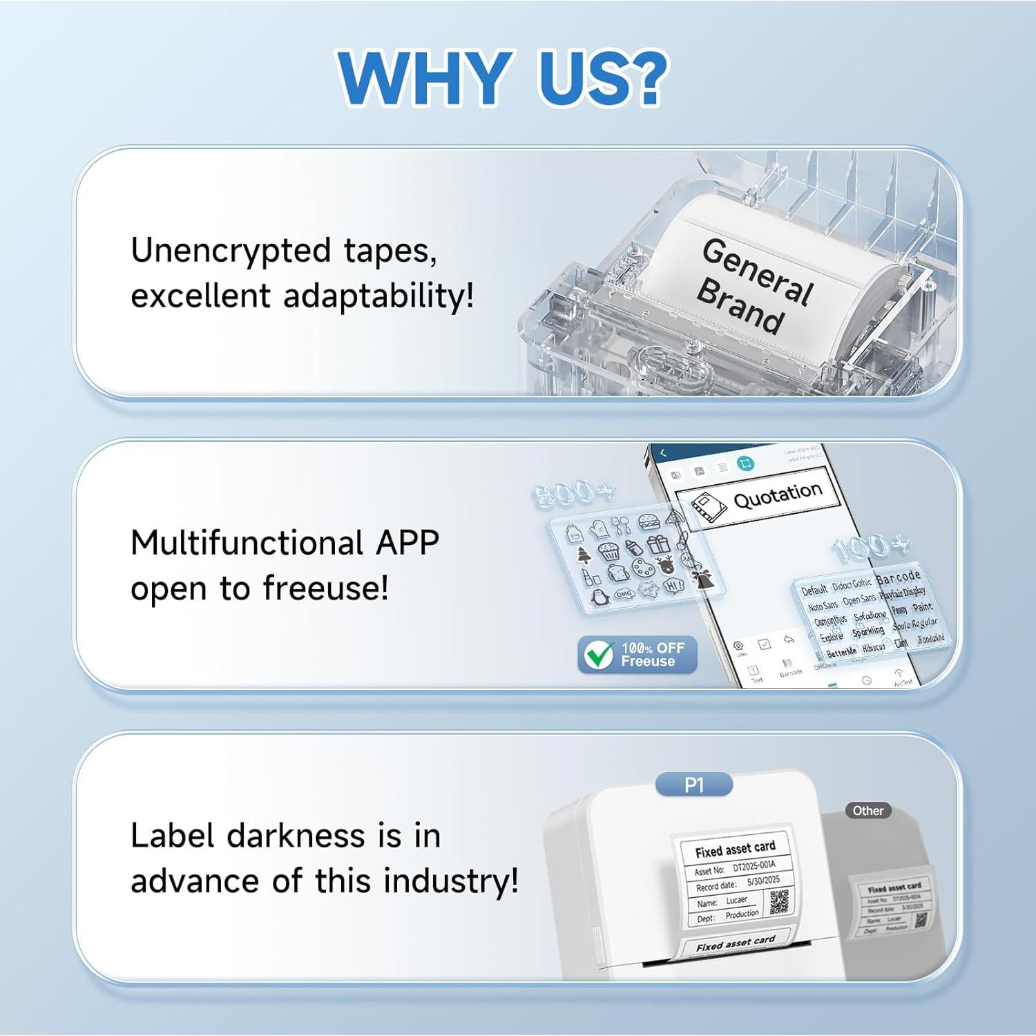 Impresora de Etiquetas P1 DETONGER Portátil Bluetooth 203 DPI