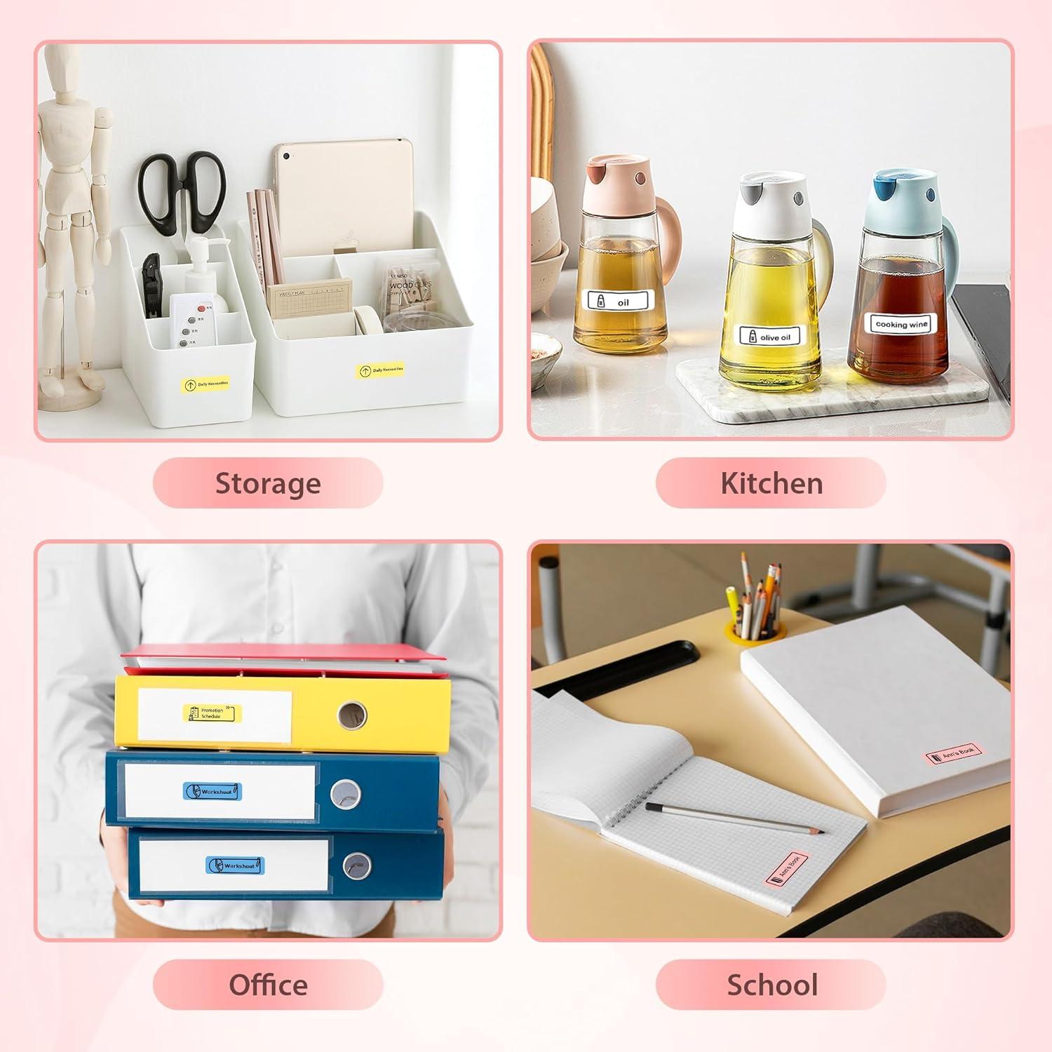 Impresora de Etiquetas TYPONOS P21 Rosa, Compacta y Portátil