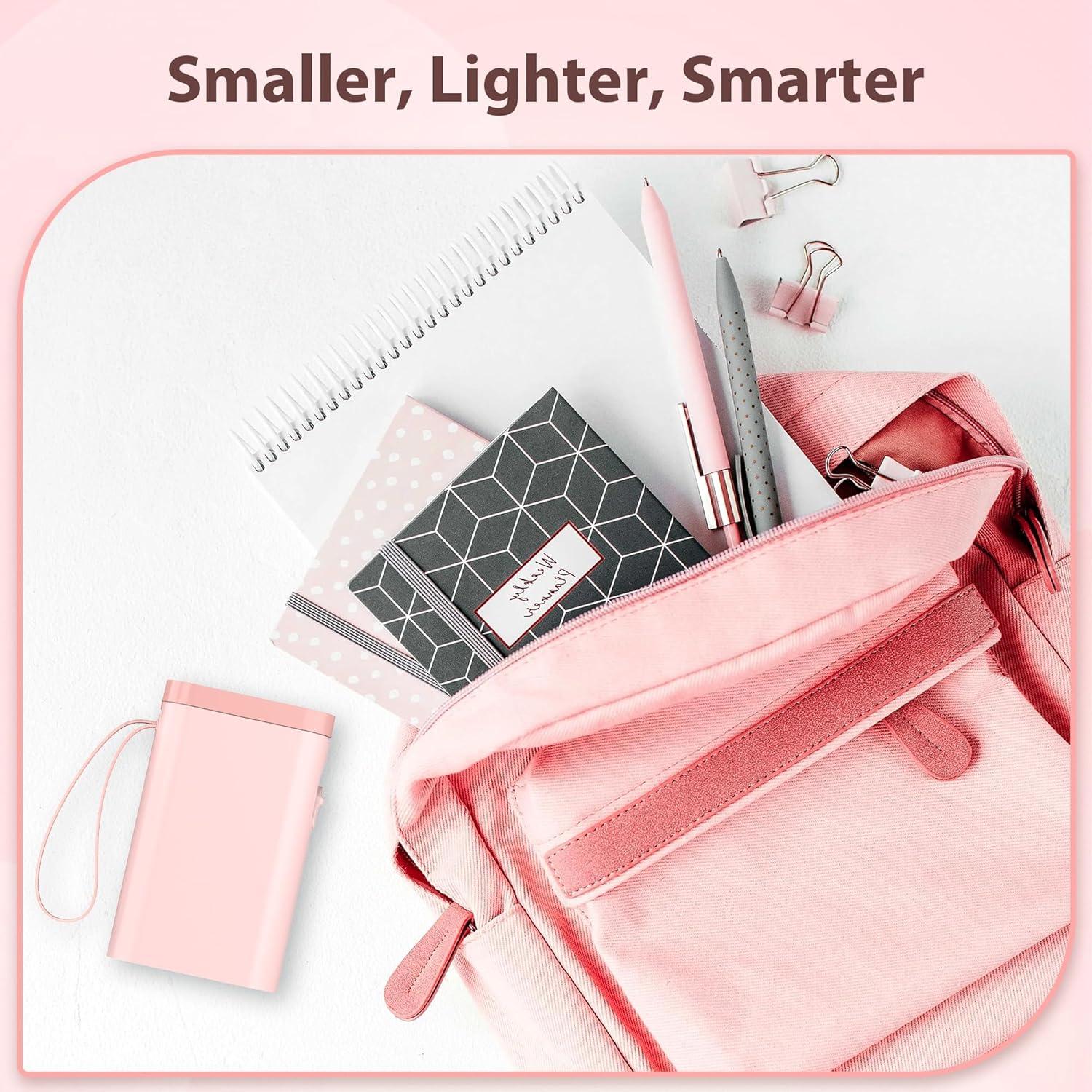 Impresora de Etiquetas TYPONOS P21 Rosa, Compacta y Portátil