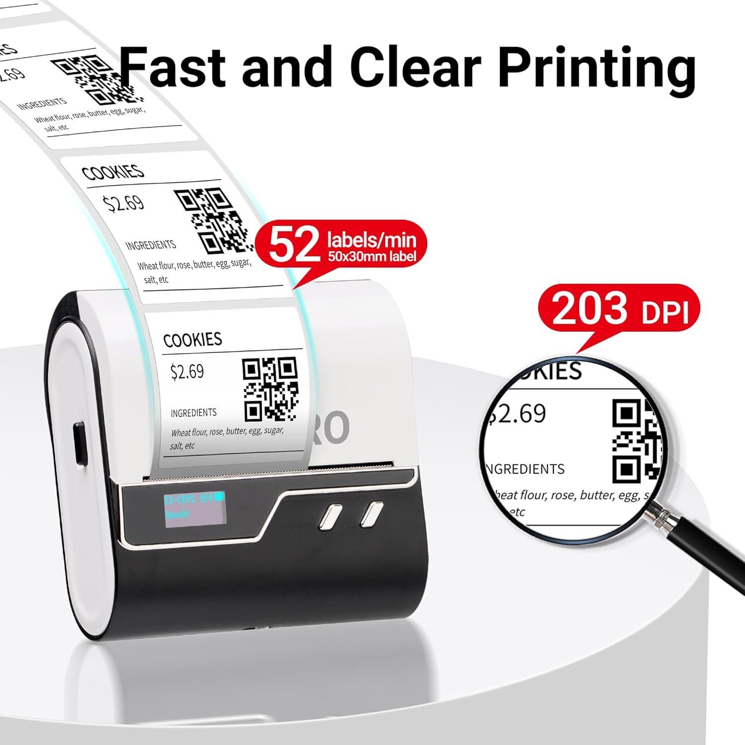 Impresora Térmica de Etiquetas ORGBRO Z3 Bluetooth 8cm