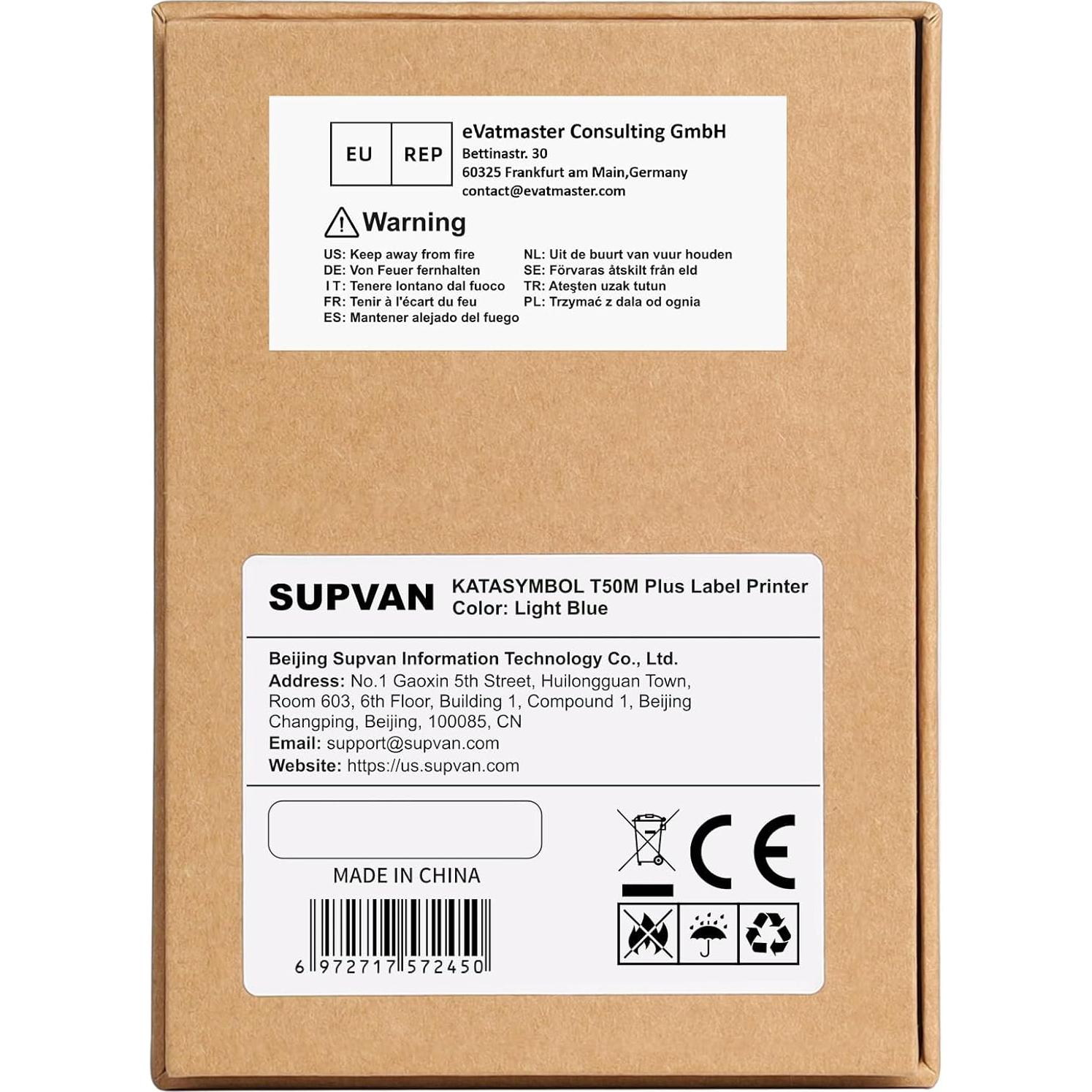 Etiquetadora Bluetooth SUPVAN T50M Plus, Portátil y Sin Tinta