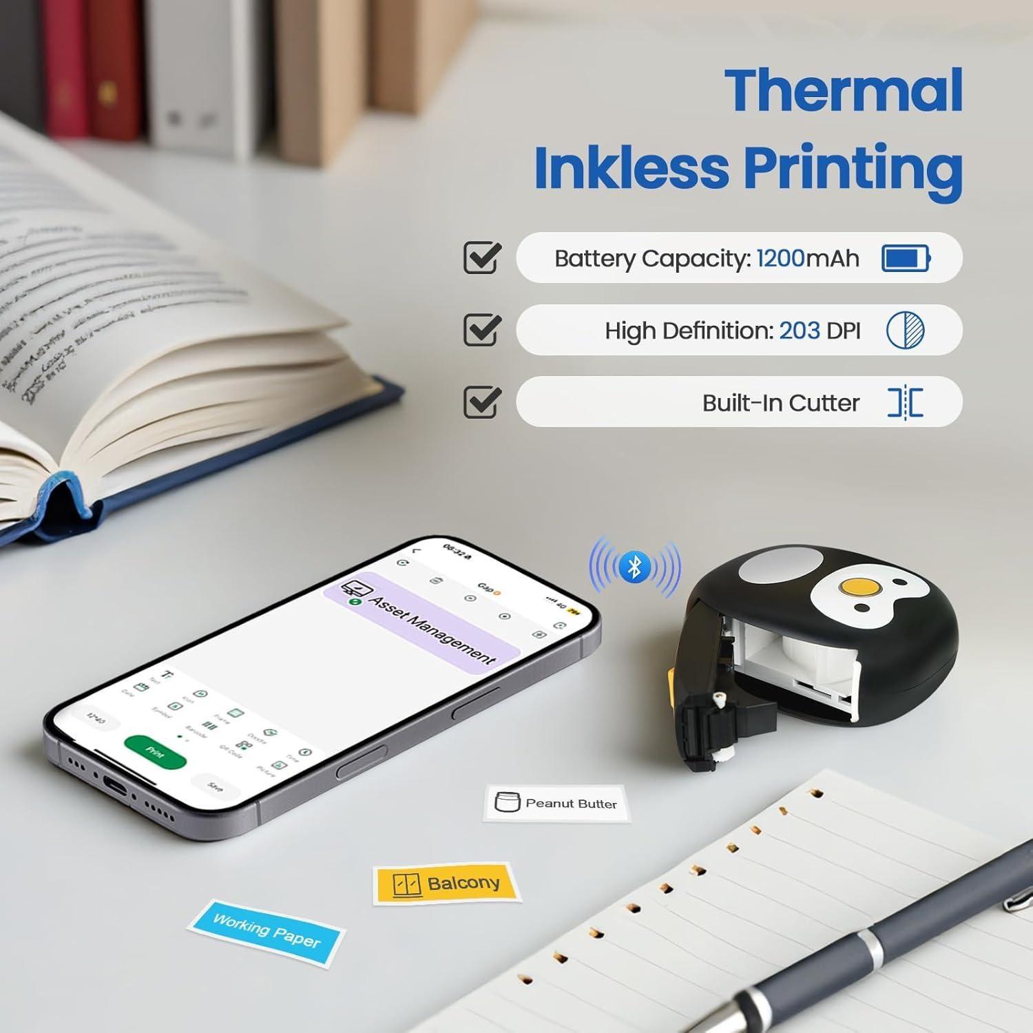 Mini Etiquetadora Bluetooth NULLTONEX Térmica Portátil 1.5cm