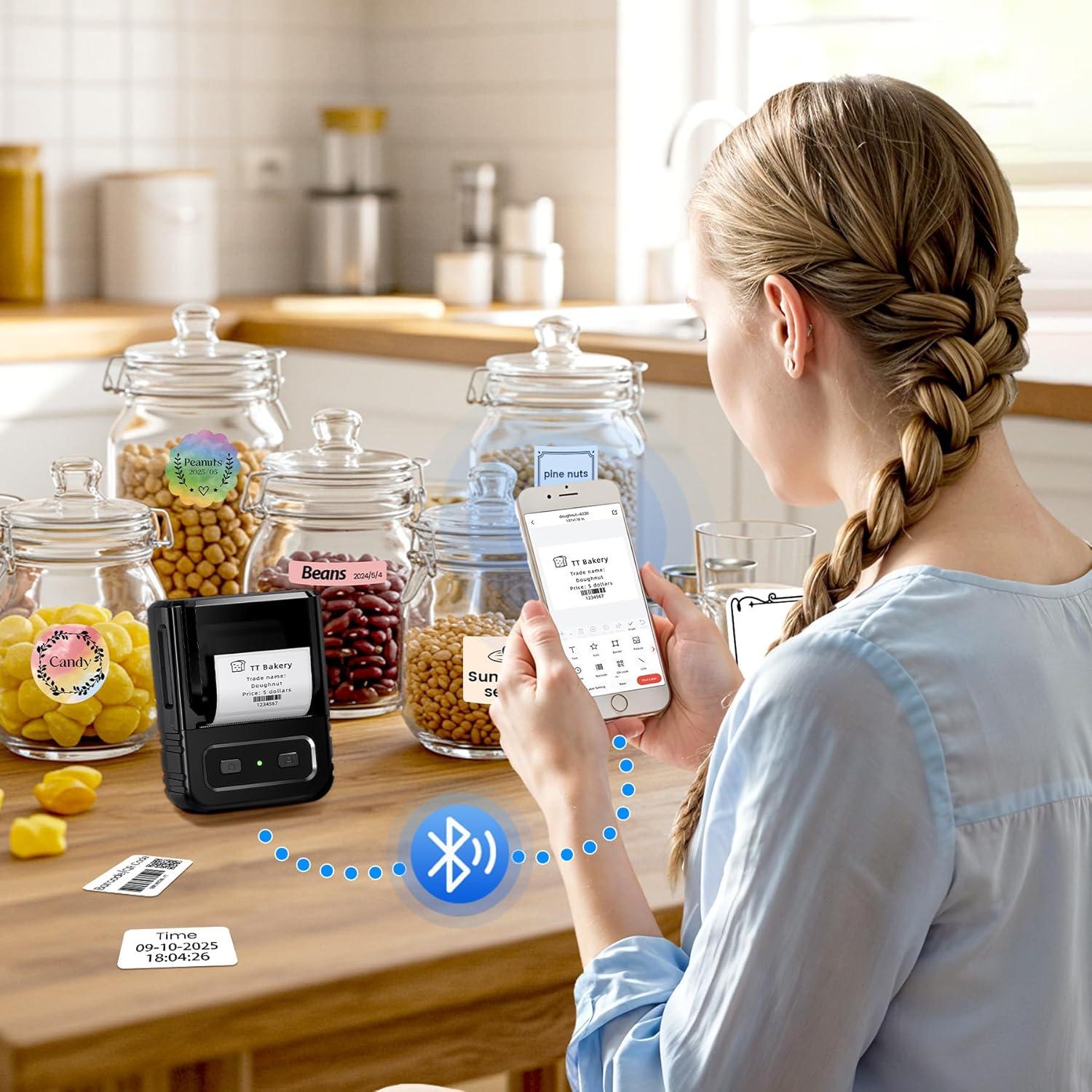 Etiquetadora Térmica Ponek M102 - Impresora de Etiquetas 0.78-2"