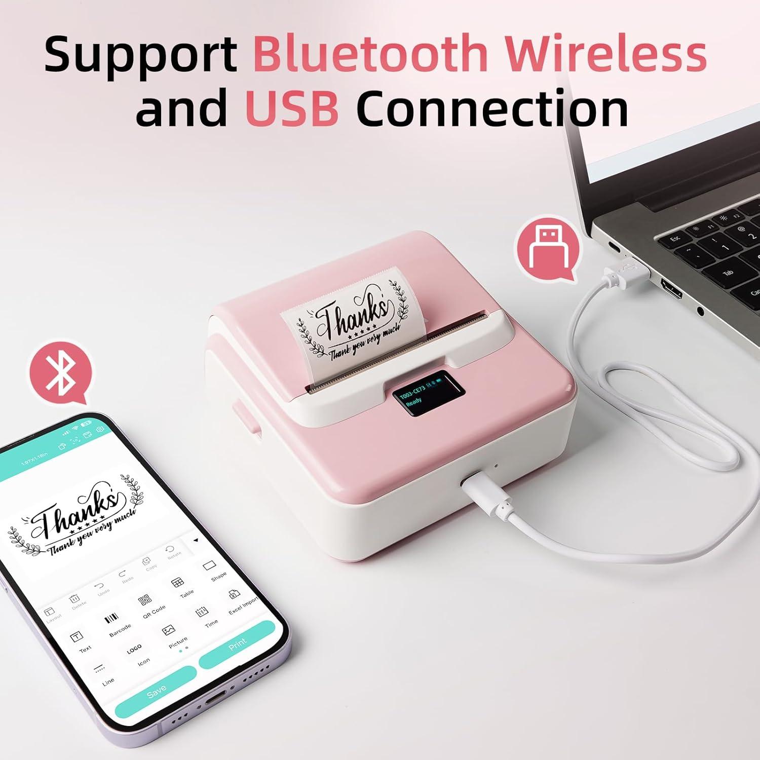 Impresora de Etiquetas ORGSTA T003 Bluetooth 8 cm Rosa