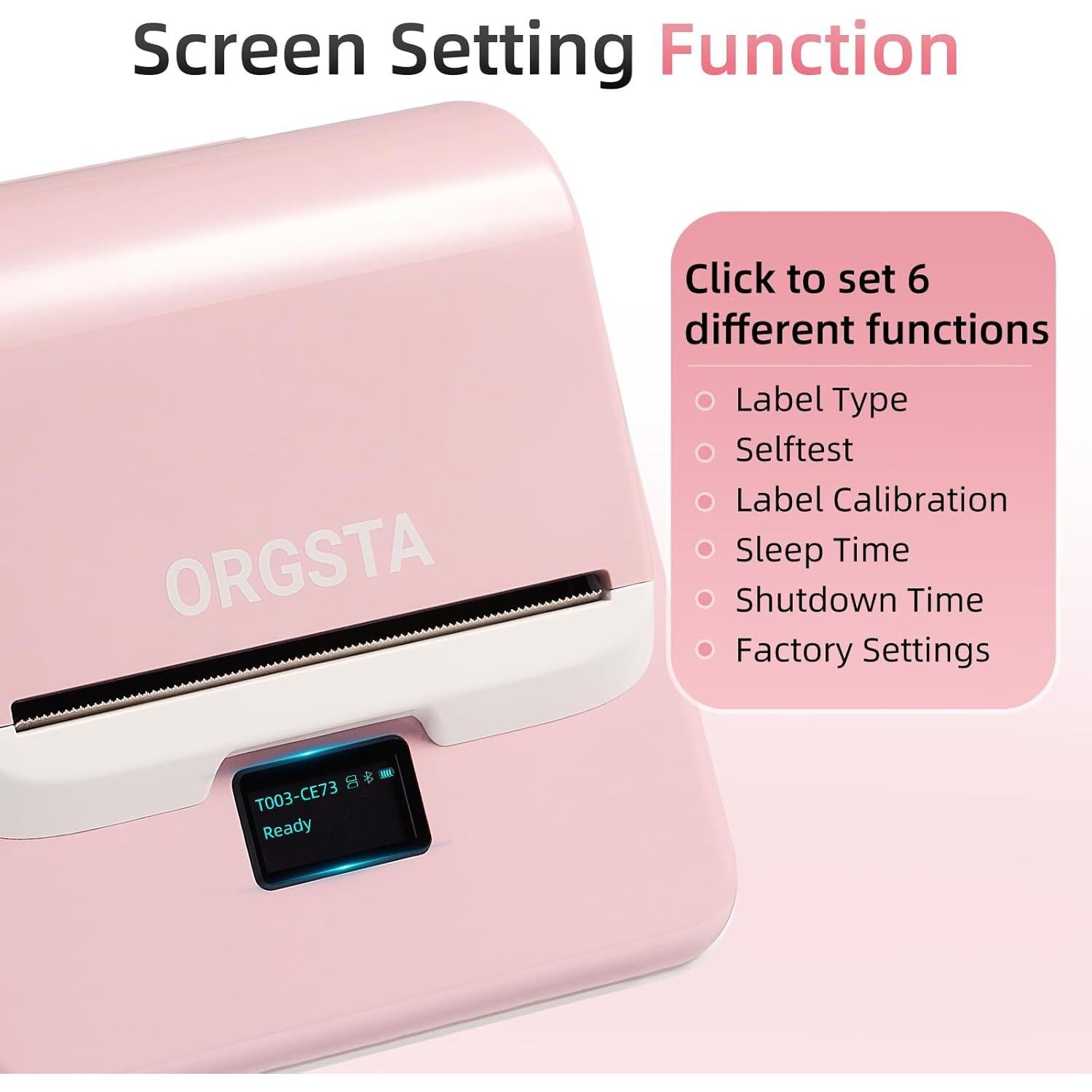 Impresora de Etiquetas ORGSTA T003 Bluetooth 8 cm Rosa