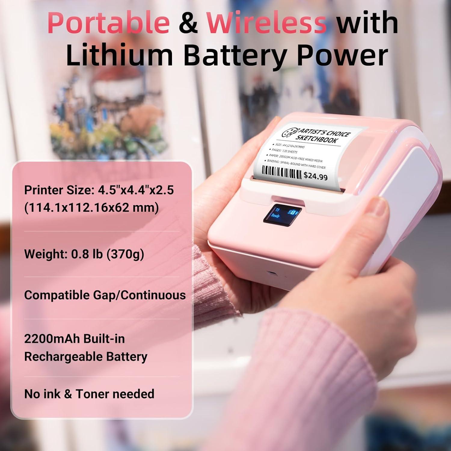 Impresora de Etiquetas ORGSTA T003 Bluetooth 8 cm Rosa