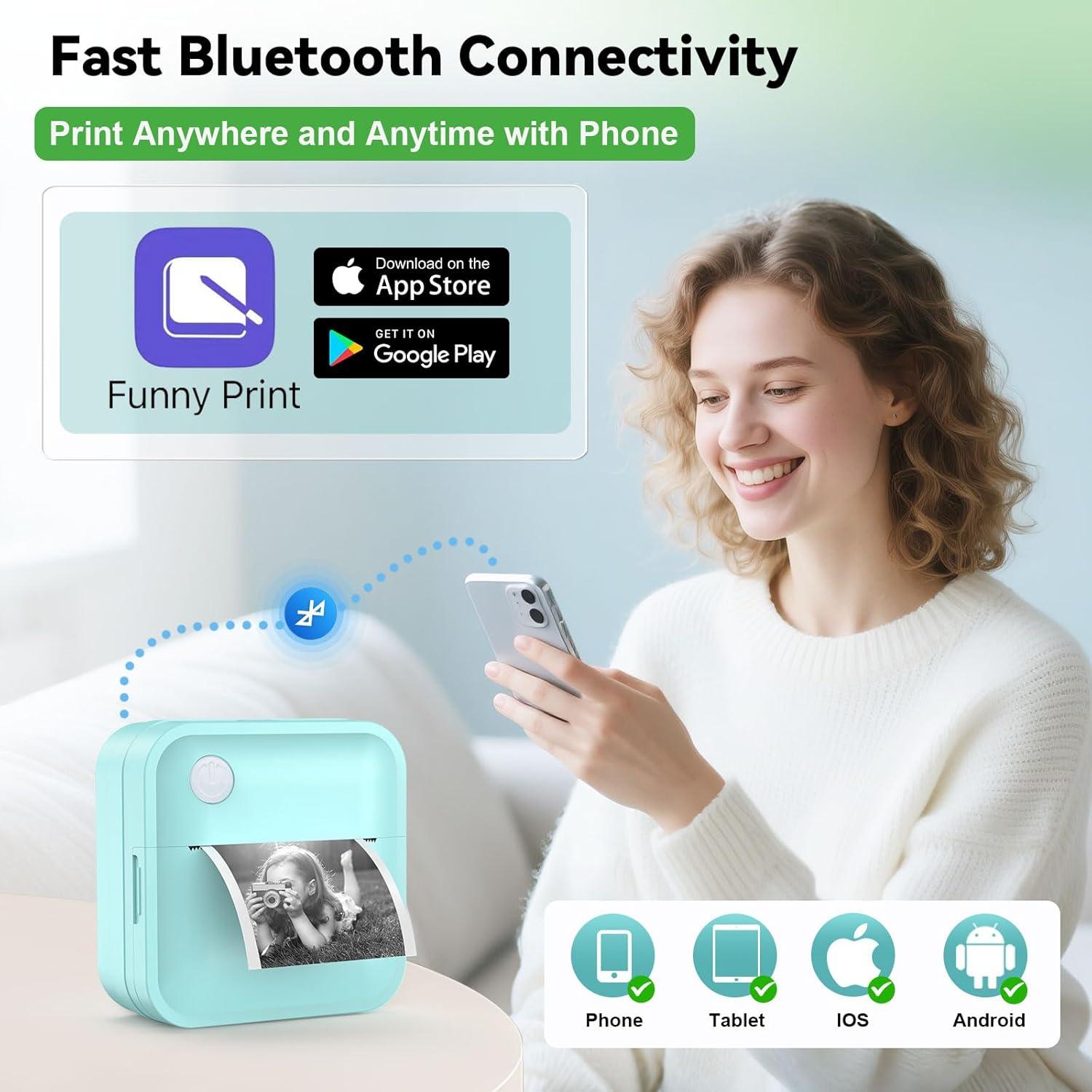 Impresora de Etiquetas Térmica Miouca Bluetooth Verde 12-50mm