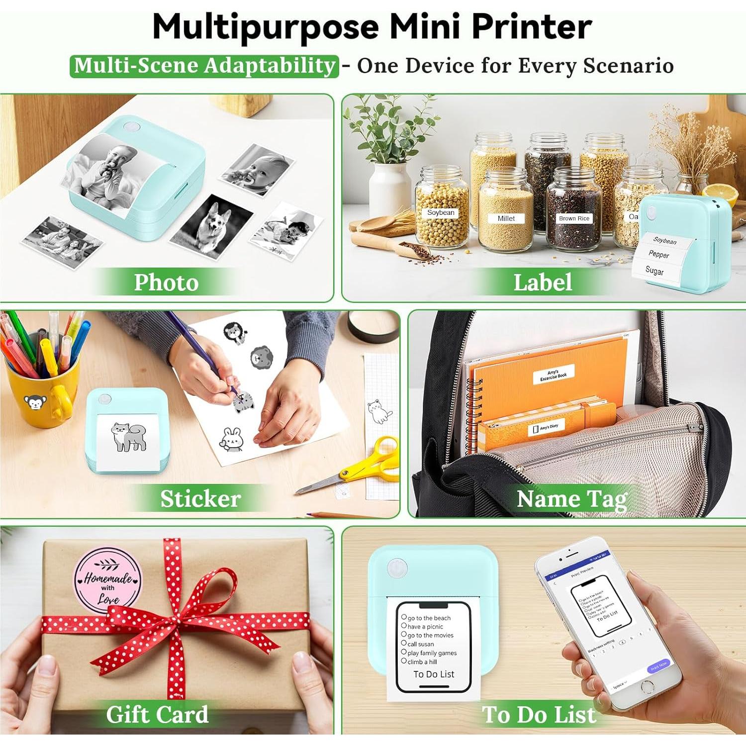 Impresora de Etiquetas Térmica Miouca Bluetooth Verde 12-50mm