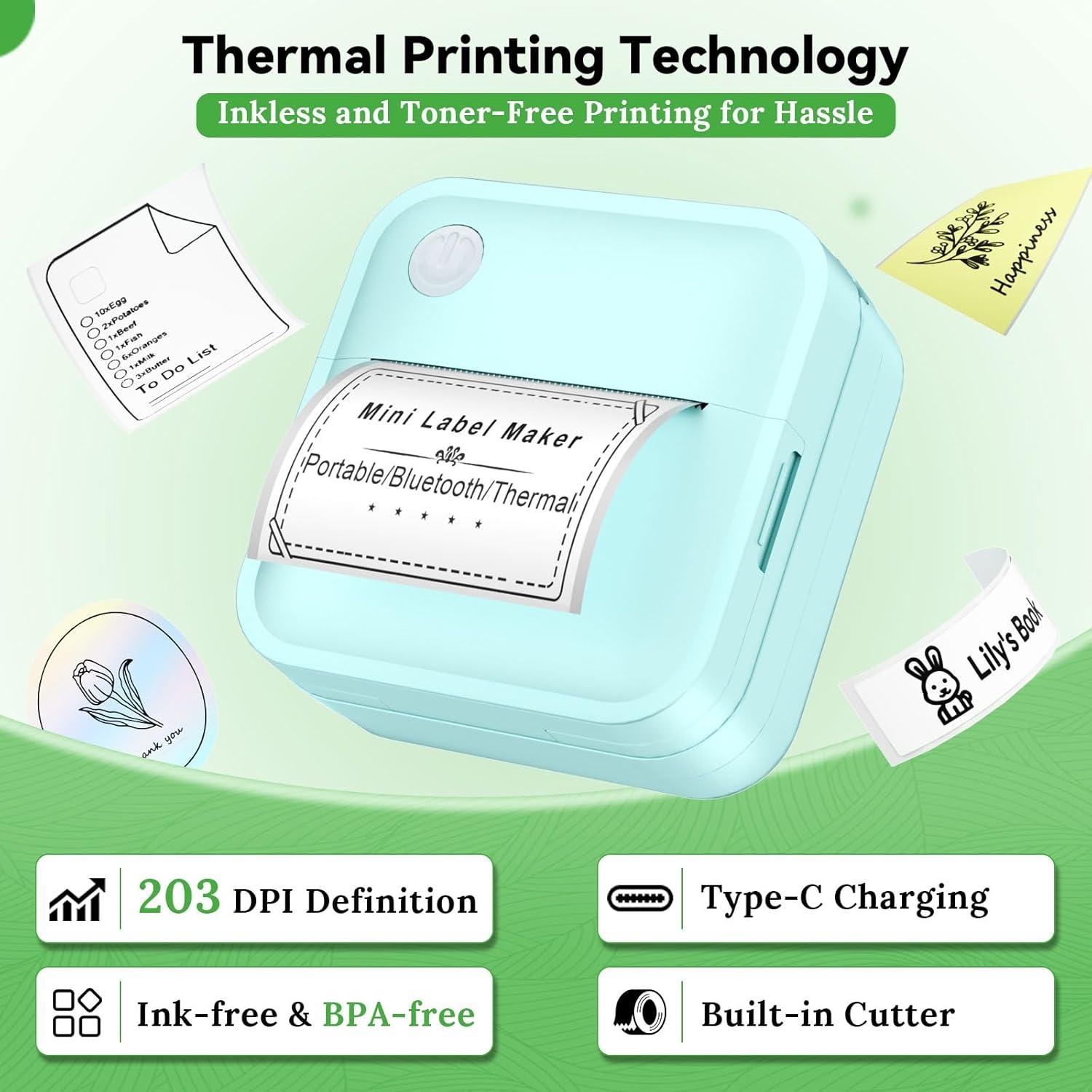 Impresora de Etiquetas Térmica Miouca Bluetooth Verde 12-50mm