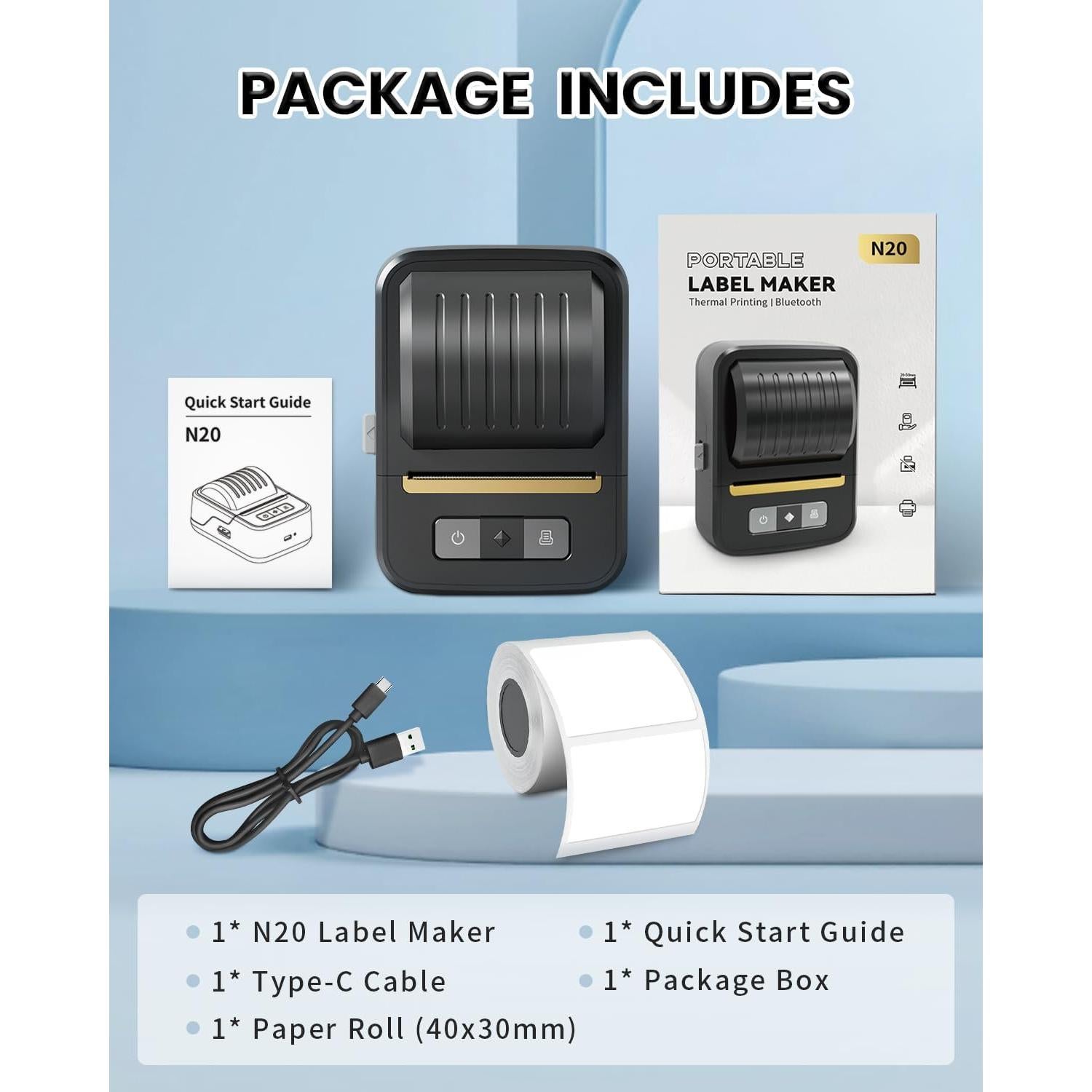 Impresora Térmica de Etiquetas NDYIN N20 Bluetooth 2"