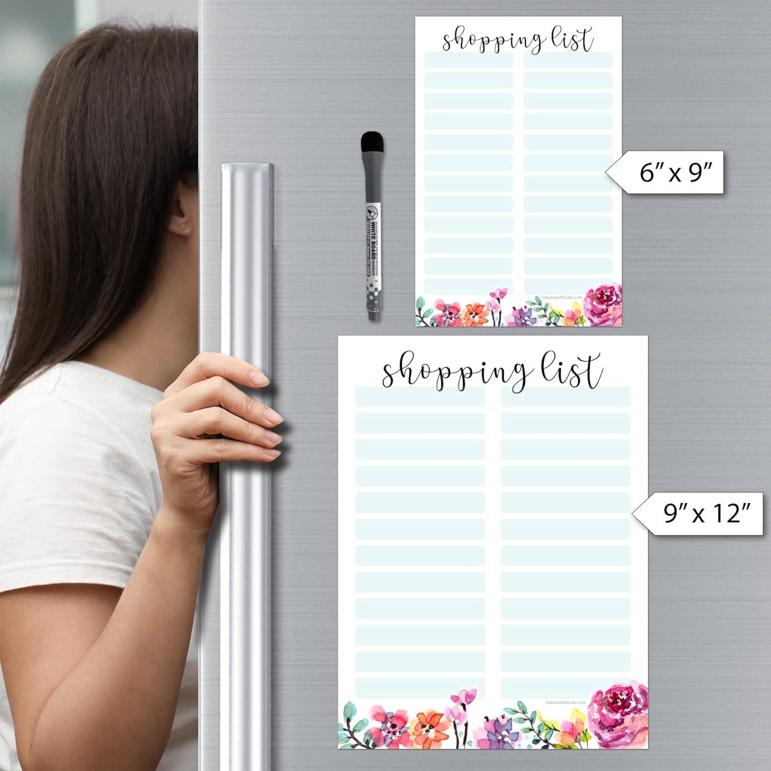 Lista de Compras Borrado en Seco Glassboard Studio Floral 22.86x30.48cm