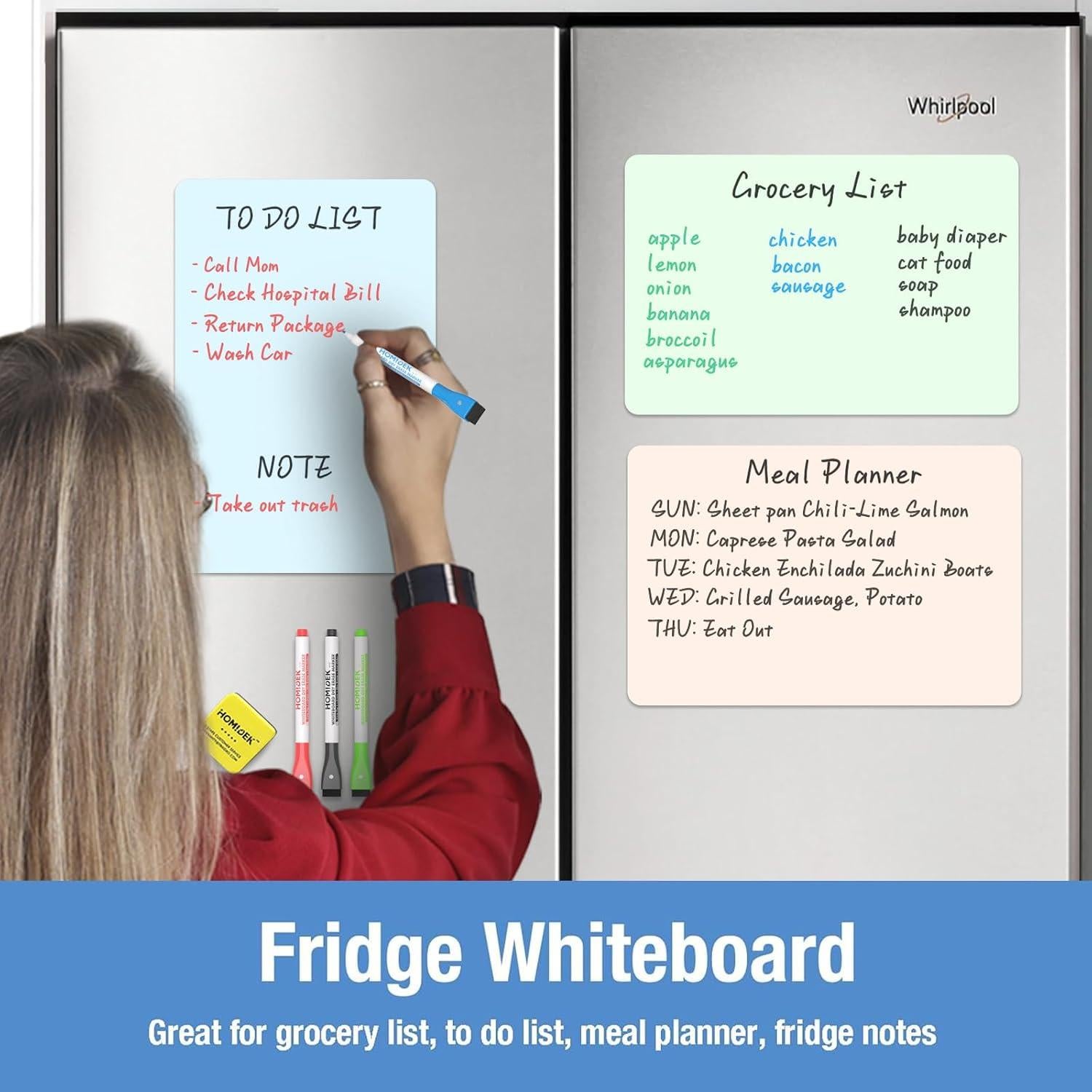 Pizarra Magnética Reutilizable HOMiDEK 21.6x27.9 cm con 4 Marcadores