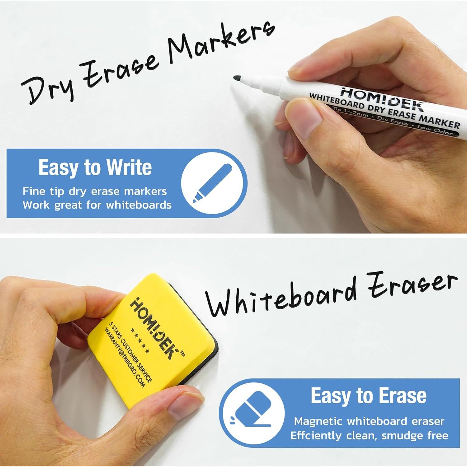 Pizarra Magnética Reutilizable HOMiDEK 21.6x27.9 cm con 4 Marcadores